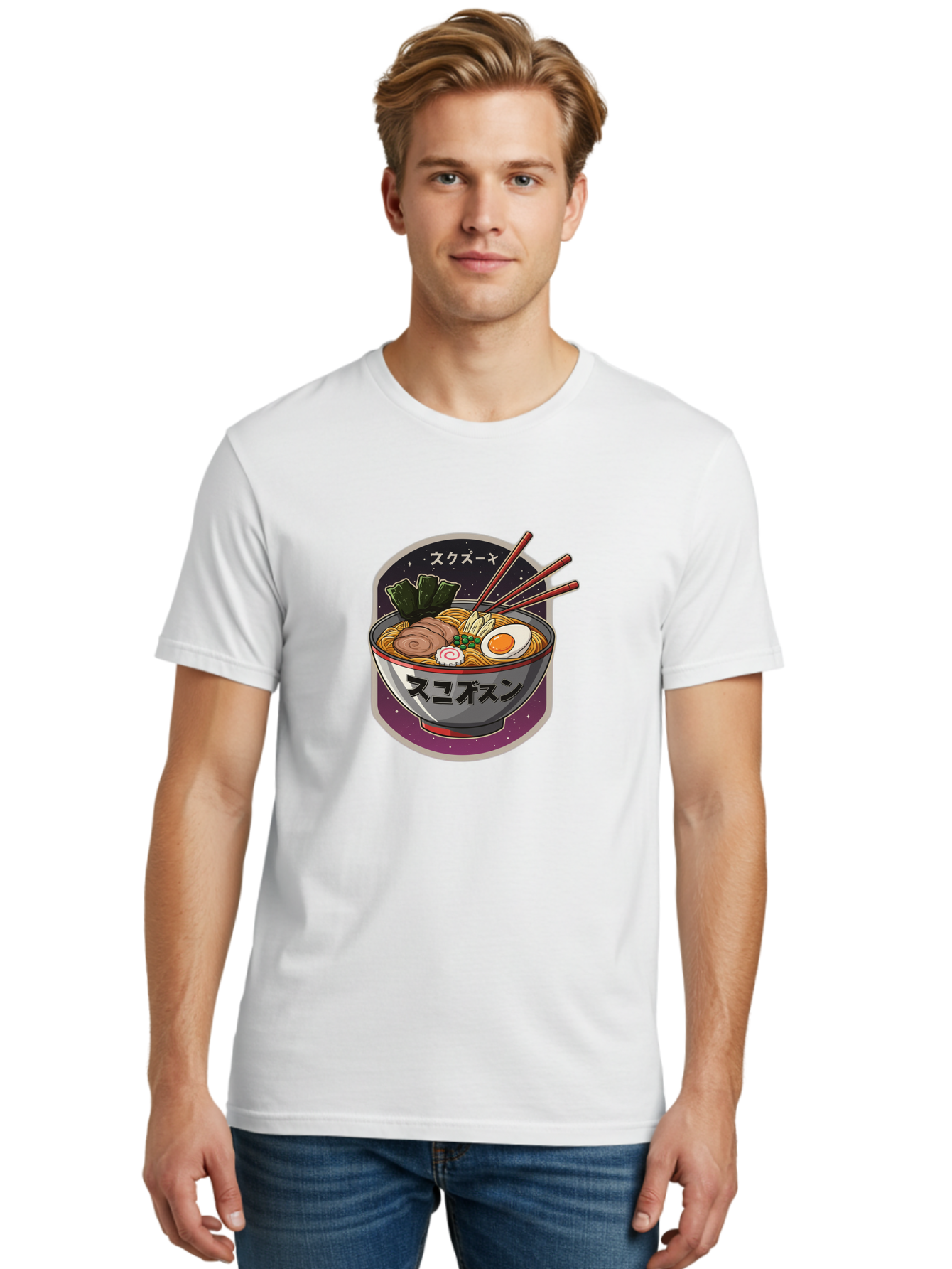 Ramen-6 Men'S Graphic Tee, 100% Cotton, Comfortable Casual Summer Wear, Machine Washable, Steaming Bowl Of Ramen, Noodles, Sliced Pork, Boiled Egg, Green Onions, Seaweed, Chopsticks, Japanese Cuisine, Asian Food, Comfort Meal, Savory Flavors, Bae703