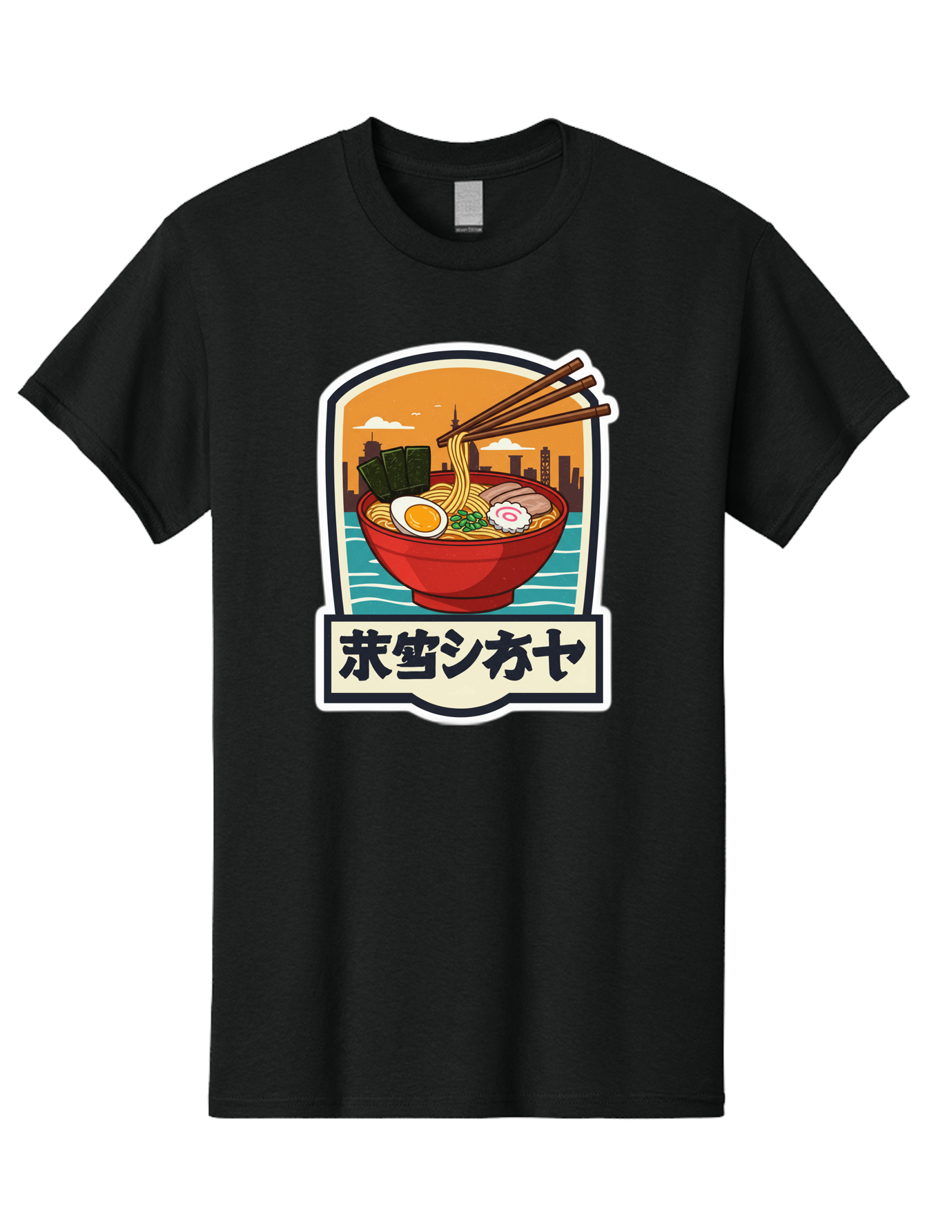 Ramen-7 Men'S Graphic Tee, 100% Cotton, Comfortable Casual Summer Wear, Machine Washable, Steaming Bowl Of Ramen, Japanese Noodles, Savory Broth, Egg, Pork Slices, Seaweed, Chopsticks, Cityscape, ?????? Bae704