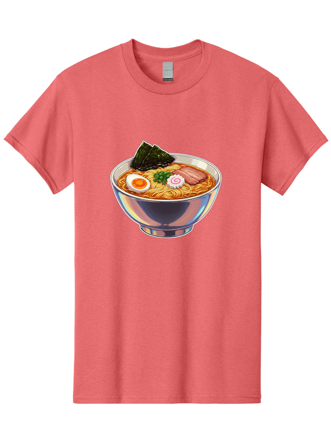 Ramen-8 Men'S Graphic Tee, 100% Cotton, Comfortable Casual Summer Wear, Machine Washable, Bowl Of Ramen, Japanese Cuisine, Egg, Seaweed, Pork, Noodles, Savory Broth, Appetizing Meal, Food Illustration, Delicious Dish Bae705