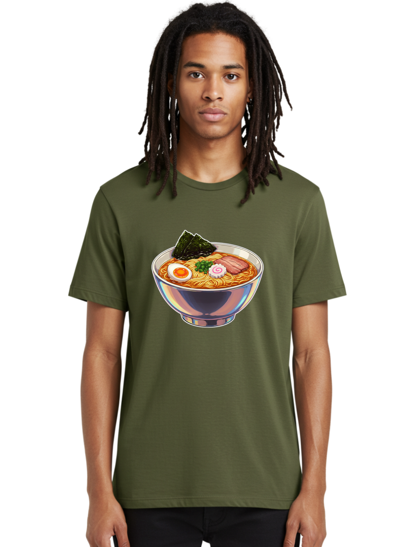 Ramen-8 Men'S Graphic Tee, 100% Cotton, Comfortable Casual Summer Wear, Machine Washable, Bowl Of Ramen, Japanese Cuisine, Egg, Seaweed, Pork, Noodles, Savory Broth, Appetizing Meal, Food Illustration, Delicious Dish Bae705