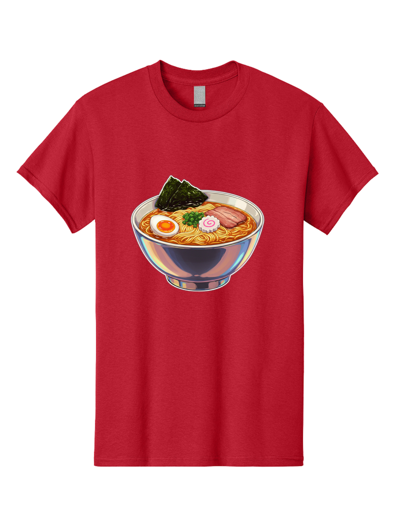 Ramen-8 Men'S Graphic Tee, 100% Cotton, Comfortable Casual Summer Wear, Machine Washable, Bowl Of Ramen, Japanese Cuisine, Egg, Seaweed, Pork, Noodles, Savory Broth, Appetizing Meal, Food Illustration, Delicious Dish Bae705