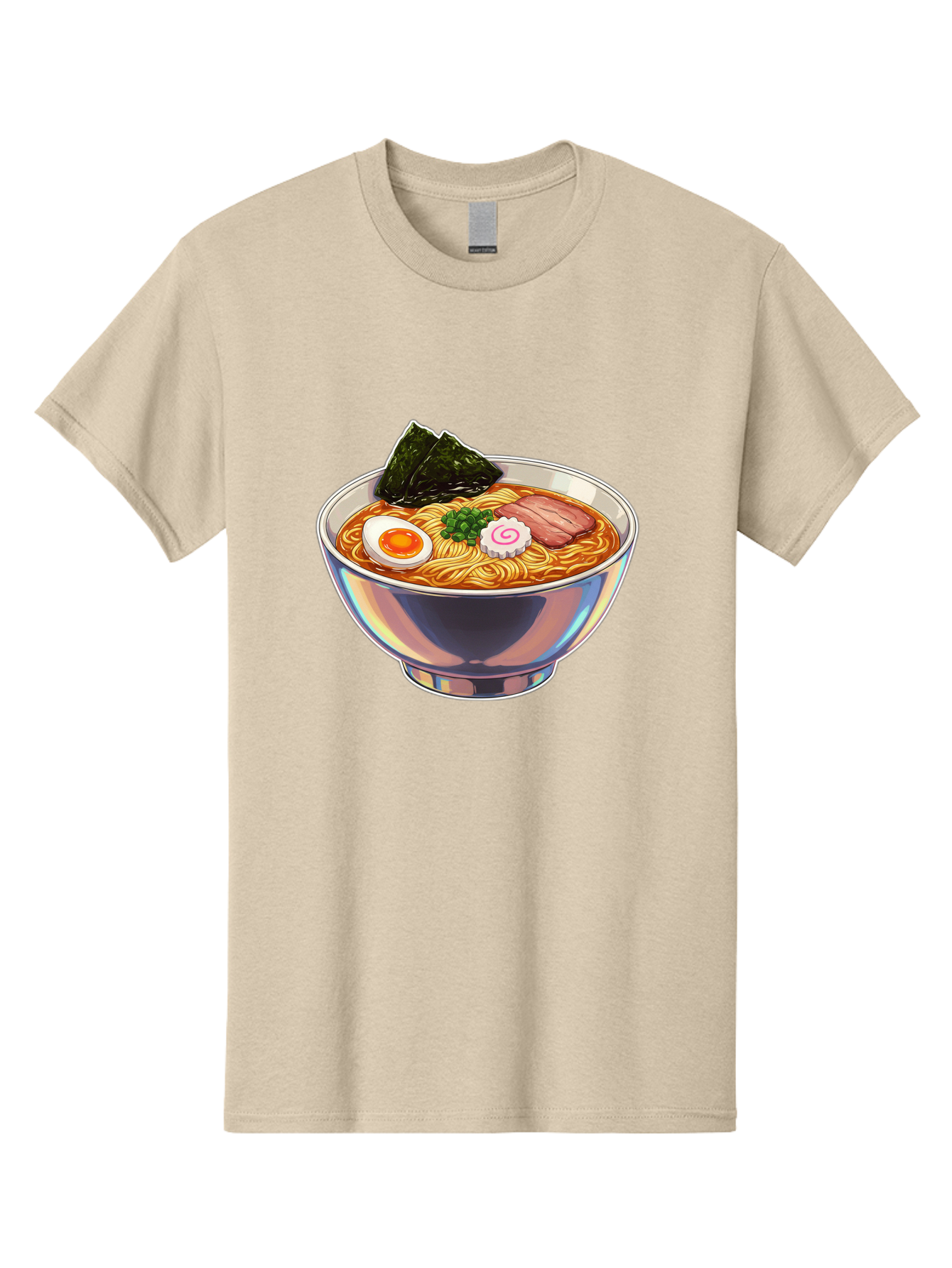Ramen-8 Men'S Graphic Tee, 100% Cotton, Comfortable Casual Summer Wear, Machine Washable, Bowl Of Ramen, Japanese Cuisine, Egg, Seaweed, Pork, Noodles, Savory Broth, Appetizing Meal, Food Illustration, Delicious Dish Bae705