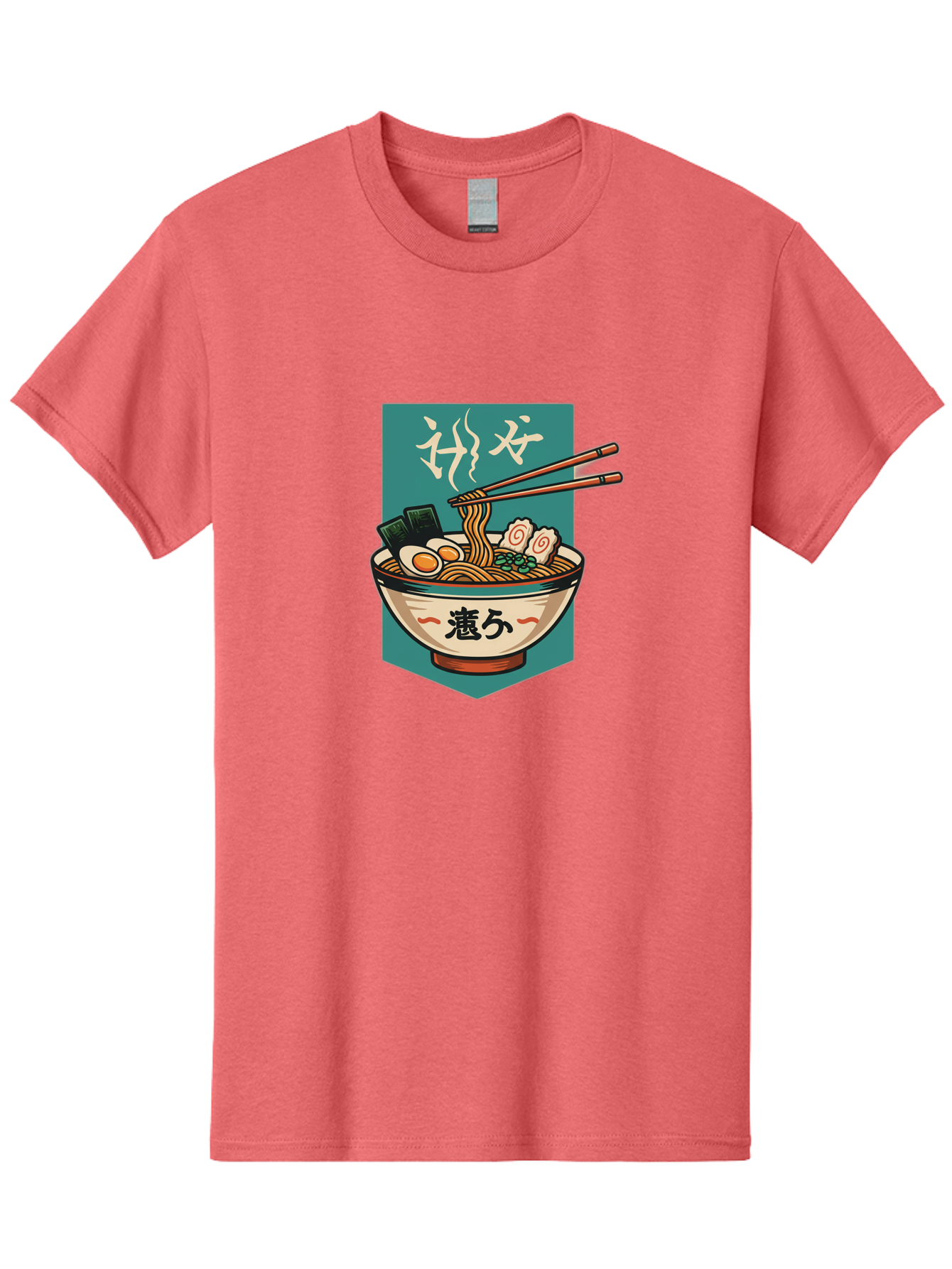 Ramen-Bowl-5 Men'S Graphic Tee, 100% Cotton, Comfortable Casual Summer Wear, Machine Washable, Steaming Bowl Of Ramen, Japanese Cuisine, Noodle Soup, Chopsticks, Egg, Seaweed, Pork Slices, Savory Dish, Comfort Food, Asian Flavors Bae710