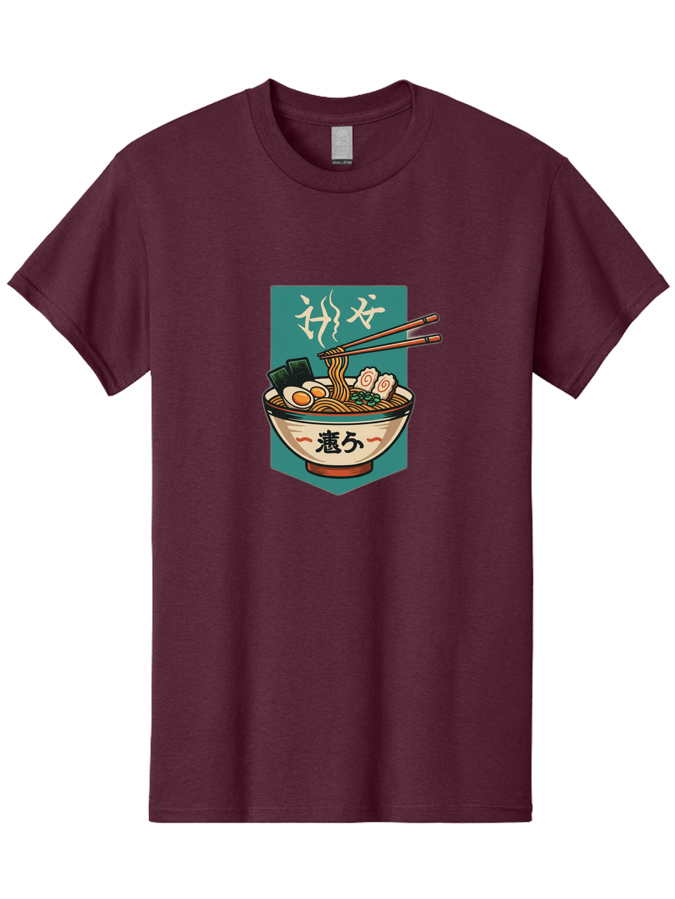 Ramen-Bowl-5 Men'S Graphic Tee, 100% Cotton, Comfortable Casual Summer Wear, Machine Washable, Steaming Bowl Of Ramen, Japanese Cuisine, Noodle Soup, Chopsticks, Egg, Seaweed, Pork Slices, Savory Dish, Comfort Food, Asian Flavors Bae710
