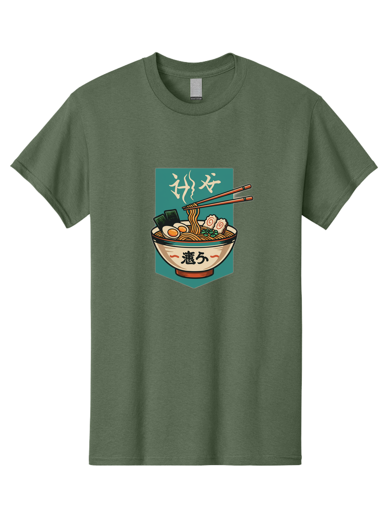 Ramen-Bowl-5 Men'S Graphic Tee, 100% Cotton, Comfortable Casual Summer Wear, Machine Washable, Steaming Bowl Of Ramen, Japanese Cuisine, Noodle Soup, Chopsticks, Egg, Seaweed, Pork Slices, Savory Dish, Comfort Food, Asian Flavors Bae710