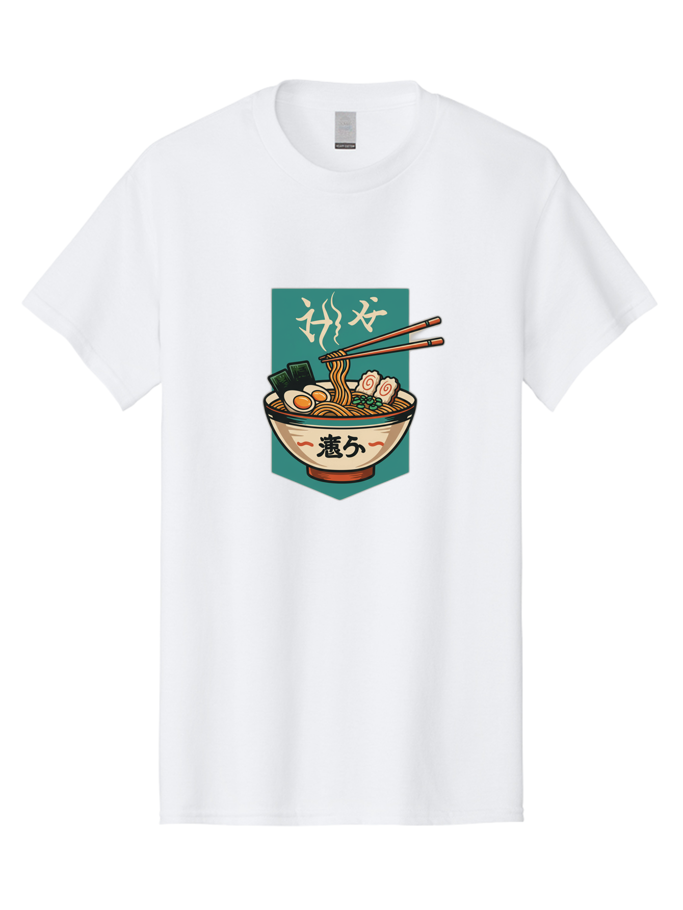 Ramen-Bowl-5 Men'S Graphic Tee, 100% Cotton, Comfortable Casual Summer Wear, Machine Washable, Steaming Bowl Of Ramen, Japanese Cuisine, Noodle Soup, Chopsticks, Egg, Seaweed, Pork Slices, Savory Dish, Comfort Food, Asian Flavors Bae710