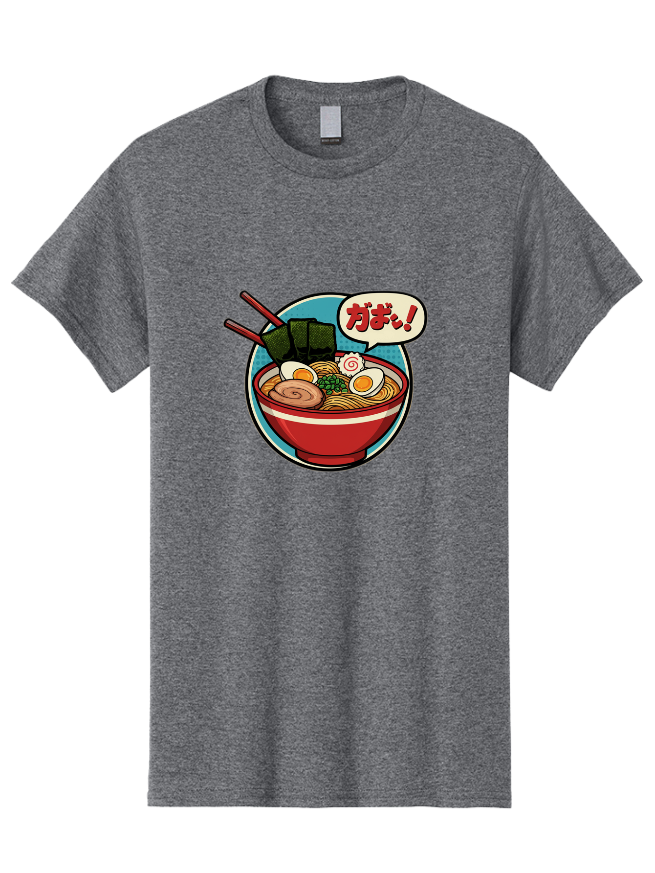 Ramen-Bowl-6 Men'S Graphic Tee, 100% Cotton, Comfortable Casual Summer Wear, Machine Washable, Ramen, Bowl Of Noodles, Japanese Cuisine, Egg, Seaweed, Food Illustration, Cartoon-Style, Chopsticks, Spiral Pattern, Boiled Egg, Savory Dish Bae711