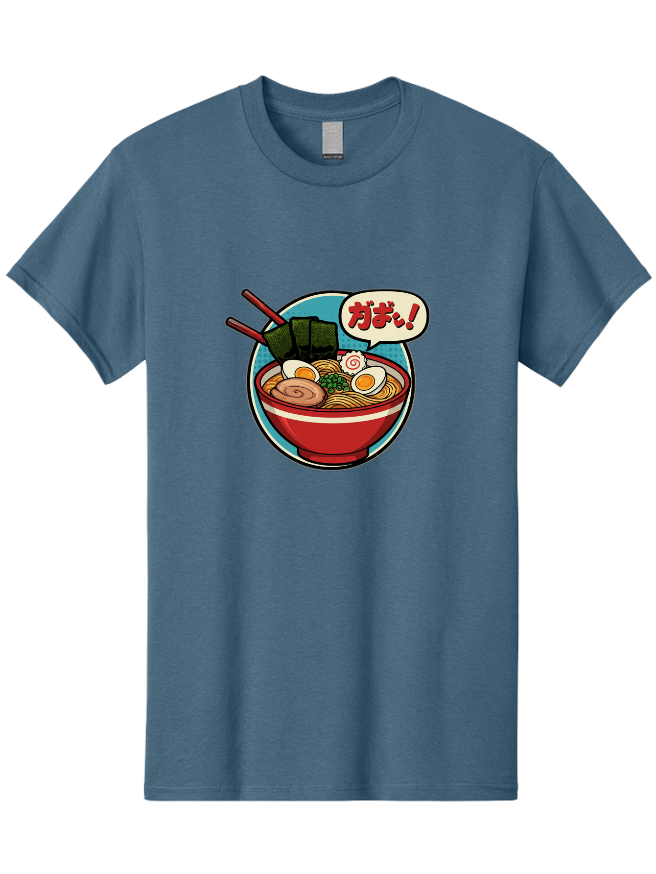 Ramen-Bowl-6 Men'S Graphic Tee, 100% Cotton, Comfortable Casual Summer Wear, Machine Washable, Ramen, Bowl Of Noodles, Japanese Cuisine, Egg, Seaweed, Food Illustration, Cartoon-Style, Chopsticks, Spiral Pattern, Boiled Egg, Savory Dish Bae711