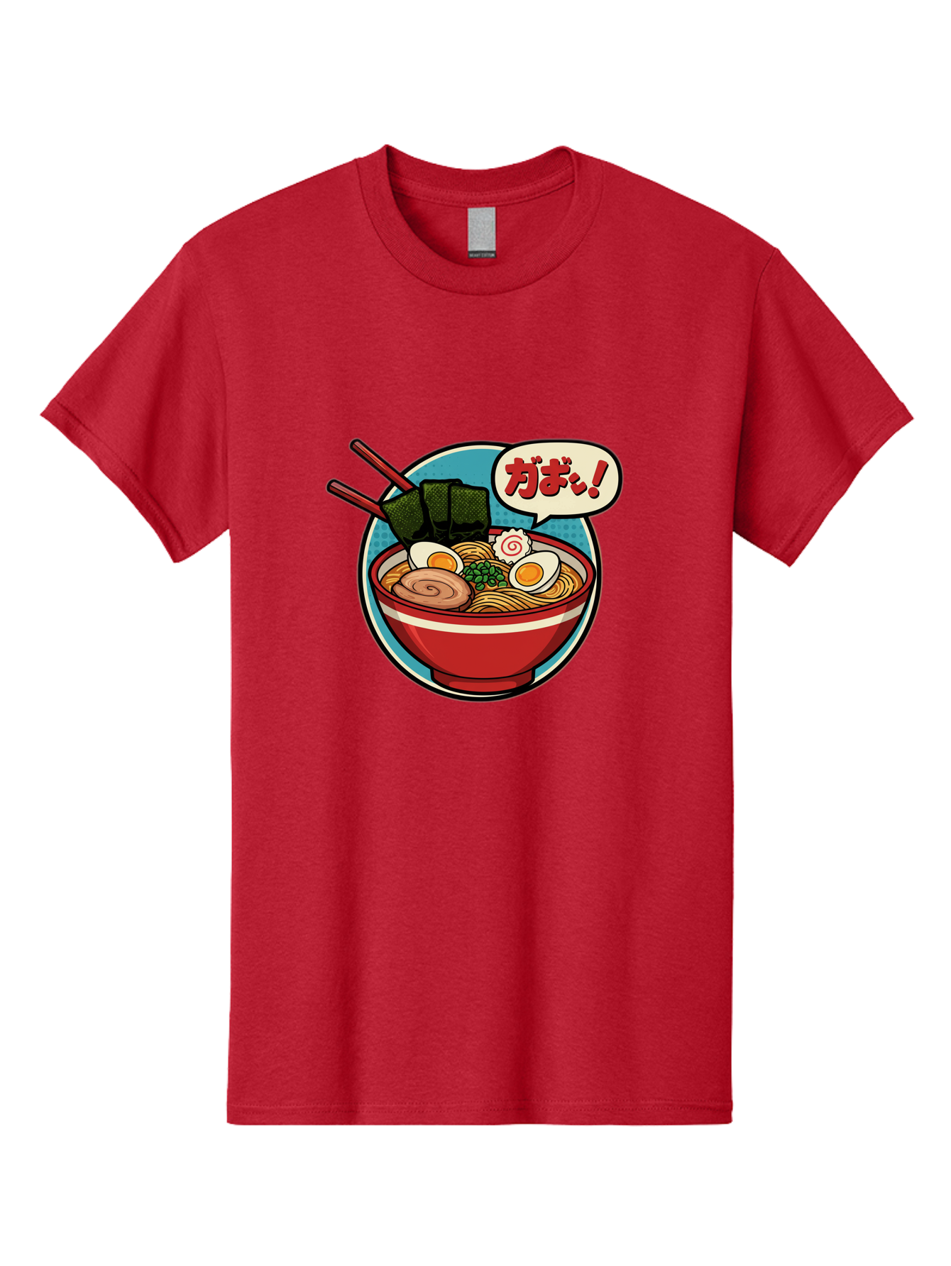 Ramen-Bowl-6 Men'S Graphic Tee, 100% Cotton, Comfortable Casual Summer Wear, Machine Washable, Ramen, Bowl Of Noodles, Japanese Cuisine, Egg, Seaweed, Food Illustration, Cartoon-Style, Chopsticks, Spiral Pattern, Boiled Egg, Savory Dish Bae711