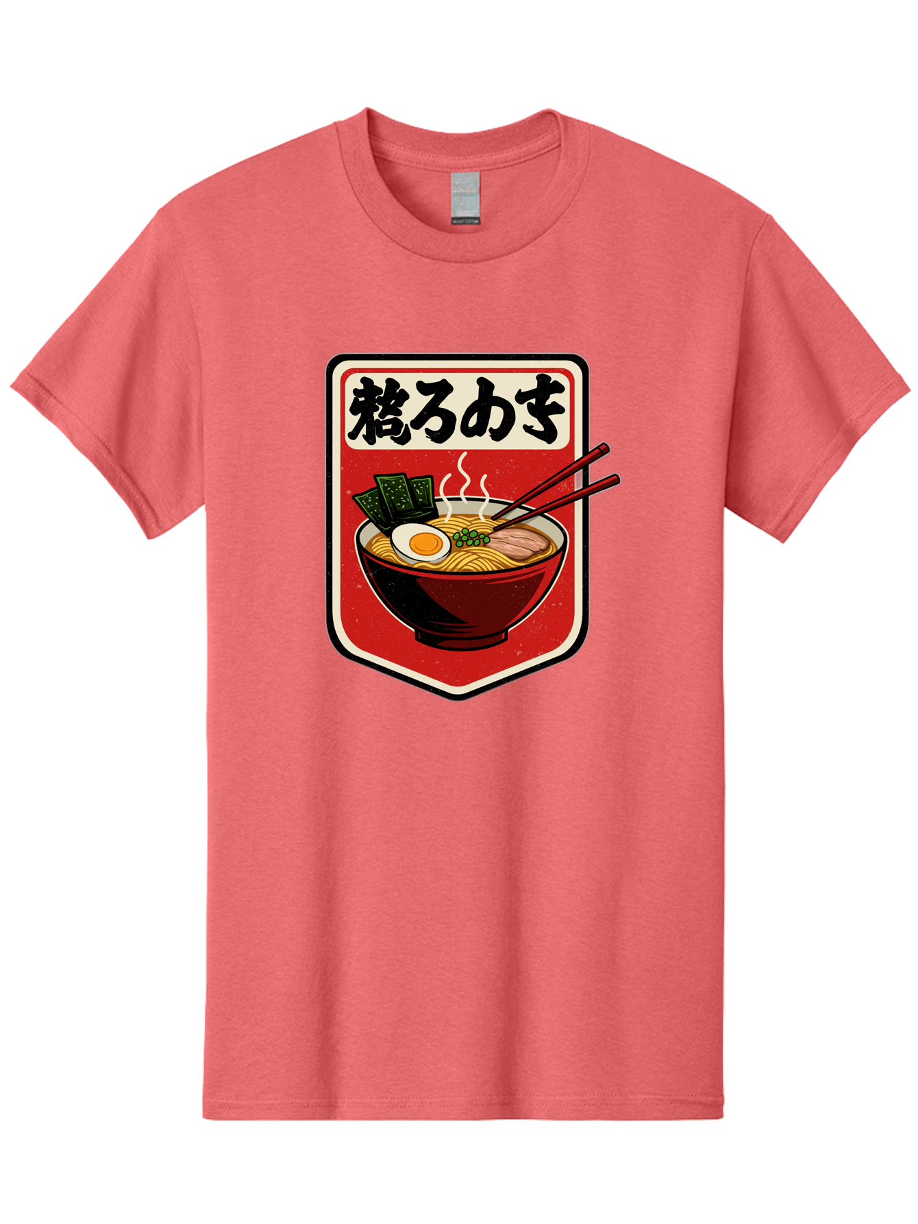 Ramen-Bowl-Aesthetic Men'S Graphic Tee, 100% Cotton, Comfortable Casual Summer Wear, Machine Washable, Steaming Hot Ramen, Japanese Cuisine, Noodle Soup, Egg And Seaweed Toppings, Chopsticks, Kakarou Mushi, Savory Broth, Asian Food, Bae712
