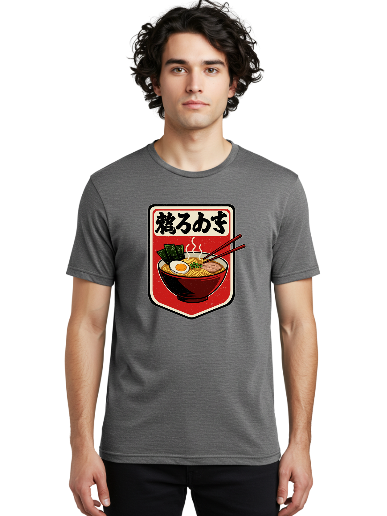 Ramen-Bowl-Aesthetic Men'S Graphic Tee, 100% Cotton, Comfortable Casual Summer Wear, Machine Washable, Steaming Hot Ramen, Japanese Cuisine, Noodle Soup, Egg And Seaweed Toppings, Chopsticks, Kakarou Mushi, Savory Broth, Asian Food, Bae712