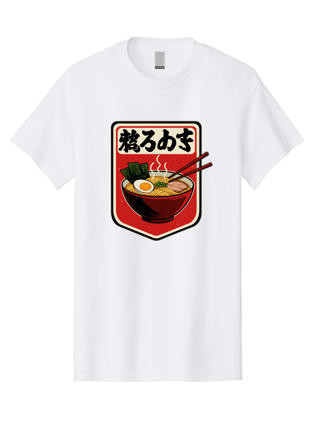Ramen-Bowl-Aesthetic Men'S Graphic Tee, 100% Cotton, Comfortable Casual Summer Wear, Machine Washable, Steaming Hot Ramen, Japanese Cuisine, Noodle Soup, Egg And Seaweed Toppings, Chopsticks, Kakarou Mushi, Savory Broth, Asian Food, Bae712