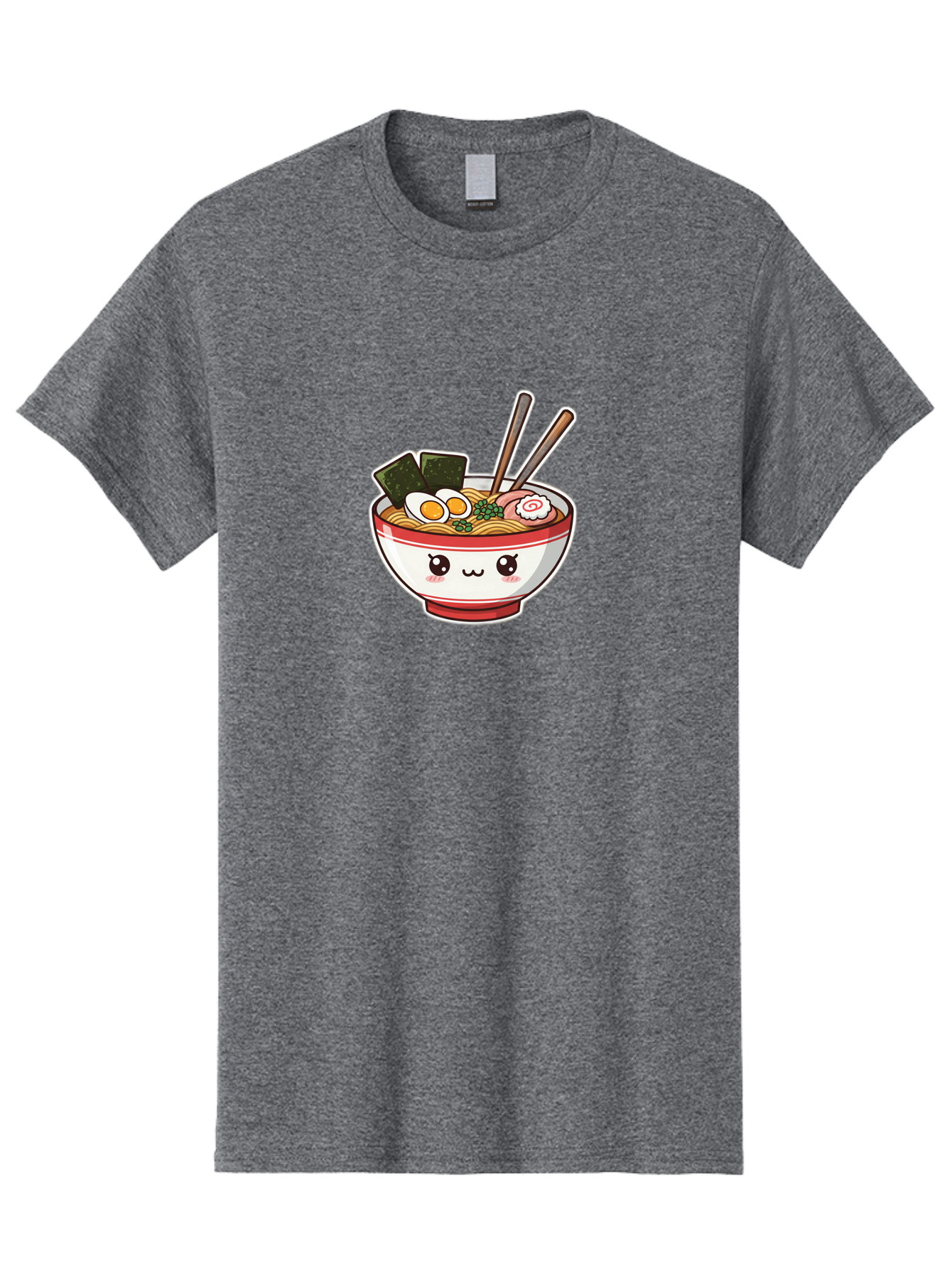 Ramen-Noodle-Bowl-1 Men'S Graphic Tee, 100% Cotton, Comfortable Casual Summer Wear, Machine Washable, Bowl Of Ramen, Steaming Noodles, Soft-Boiled Egg, Seaweed, Cartoon Bowl, Kawaii Food, Japanese Cuisine, Cute Illustration, Foodie Graphics, Bae714