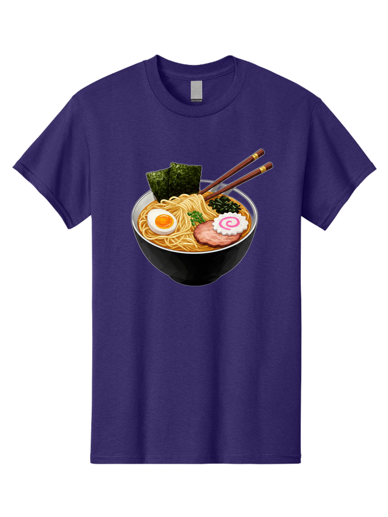 Ramen-Noodles-1 Men'S Graphic Tee, 100% Cotton, Comfortable Casual Summer Wear, Machine Washable, Bowl Of Ramen, Steaming Hot Noodles, Savory Broth, Boiled Egg, Sliced Pork, Seaweed, Green Onions, Fish Cake, Chopsticks, Asian Cuisine, Bae718