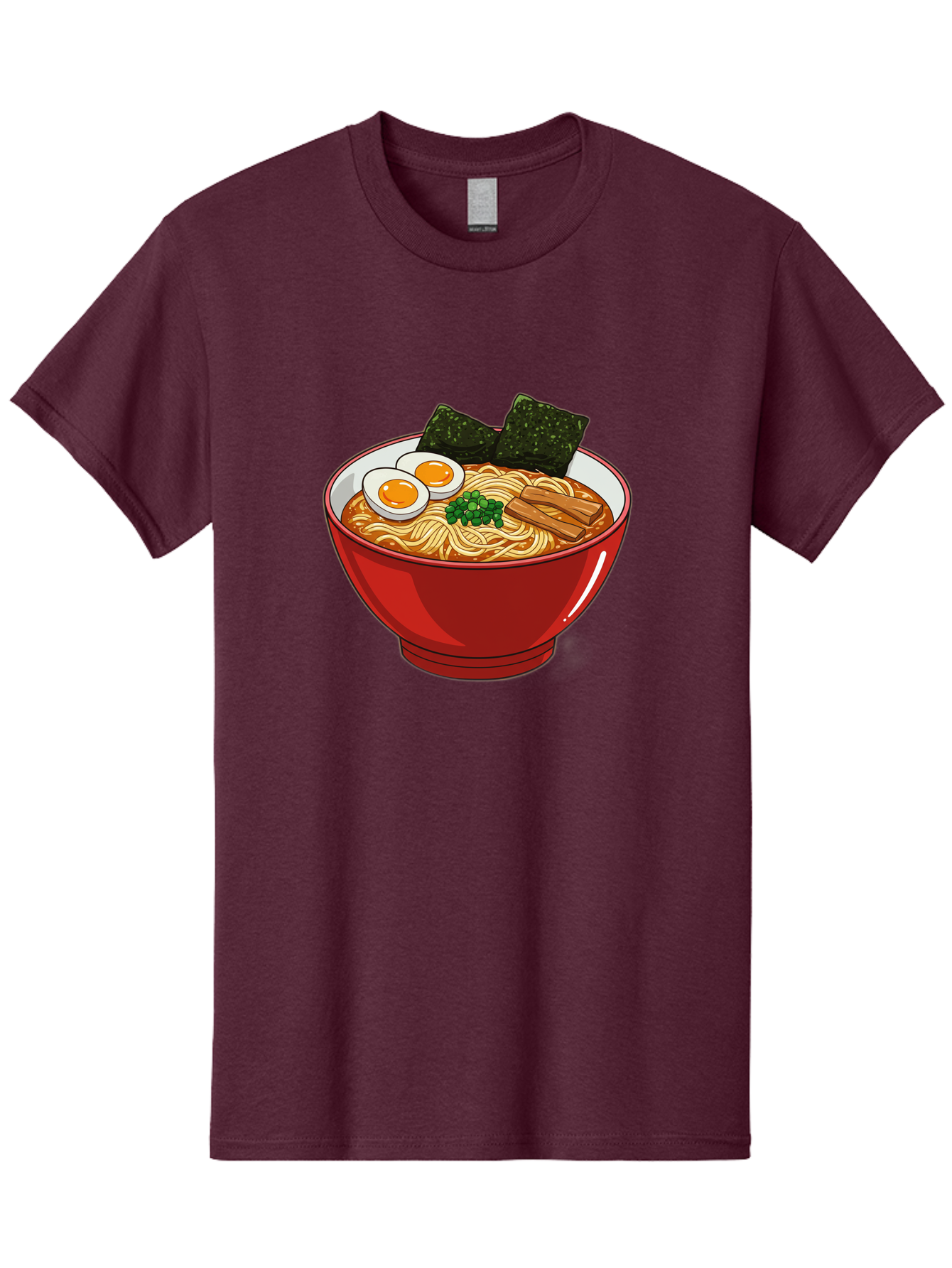 Ramen-Noodles-Bowl Men'S Graphic Tee, 100% Cotton, Comfortable Casual Summer Wear, Machine Washable, Steaming Hot Ramen, Savory Broth, Boiled Egg, Seaweed, Green Onions, Bamboo Shoots, Japanese Cuisine, Comfort Food, Noodle Soup, Asian Flavors Bae720