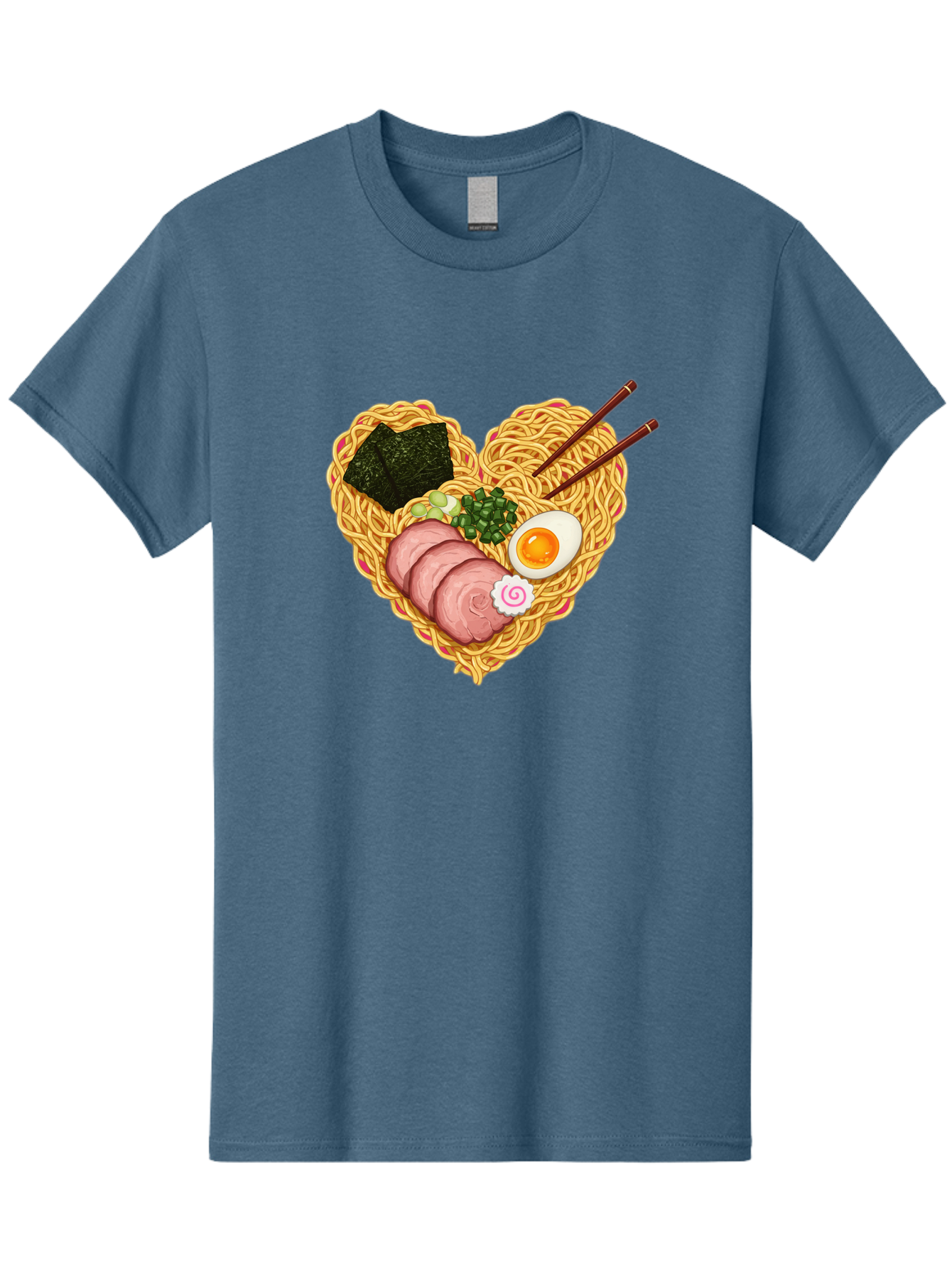 Ramen-Noodles Men'S Graphic Tee, 100% Cotton, Comfortable Casual Summer Wear, Machine Washable, Ramen Noodles, Sliced Meat, Boiled Egg, Seaweed, Green Onions, Fish Cake, Japanese Cuisine, Noodle Soup, Chopsticks, Food Art, Culinary Creativity, Bae724