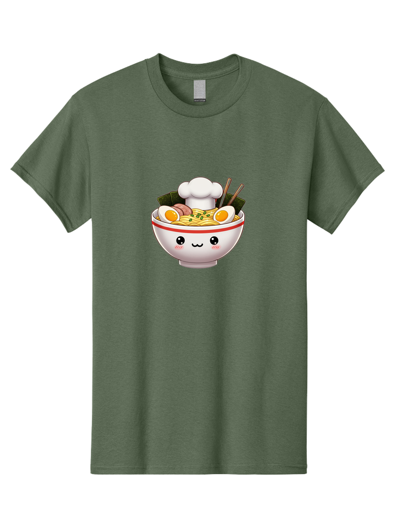 Ramen Men'S Graphic Tee, 100% Cotton, Comfortable Casual Summer Wear, Machine Washable, Cartoon Ramen Bowl, Anime Style Food, Kawaii Character, Delicious Noodles, Boiled Egg, Chopsticks, Savory Meat, Cute Illustration, Japanese Cuisine, Bae728