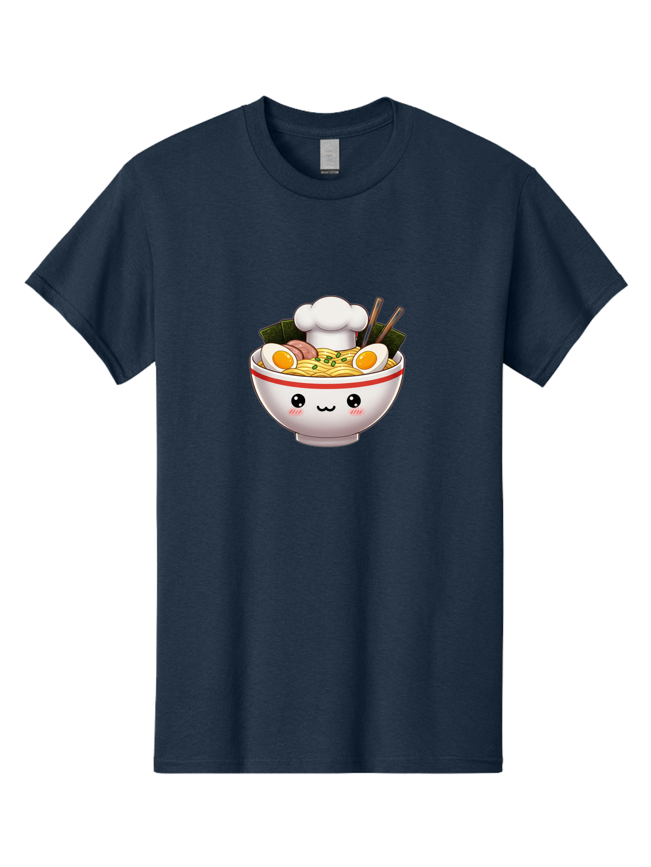Ramen Men'S Graphic Tee, 100% Cotton, Comfortable Casual Summer Wear, Machine Washable, Cartoon Ramen Bowl, Anime Style Food, Kawaii Character, Delicious Noodles, Boiled Egg, Chopsticks, Savory Meat, Cute Illustration, Japanese Cuisine, Bae728