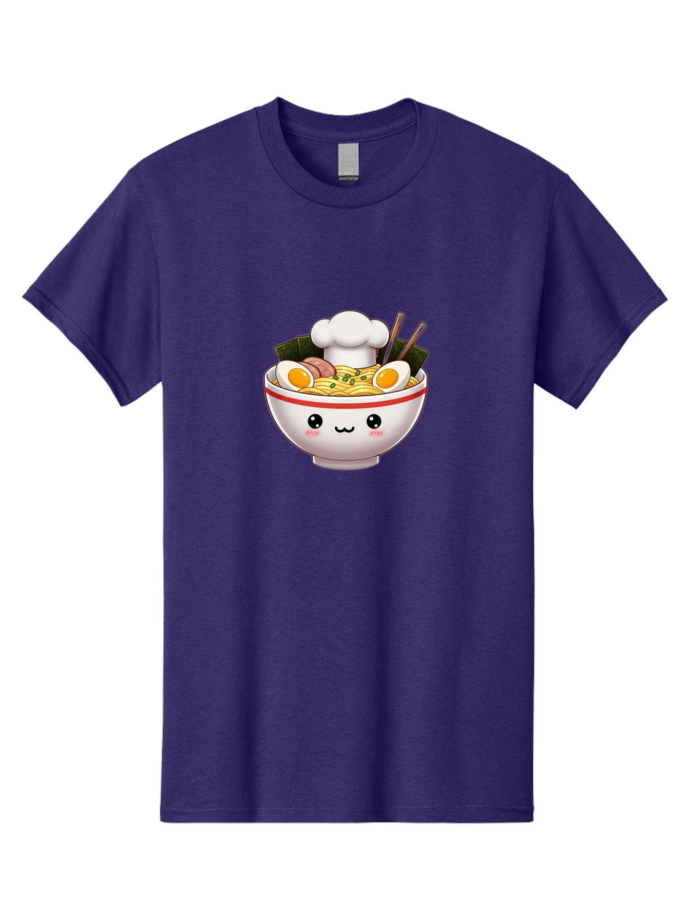 Ramen Men'S Graphic Tee, 100% Cotton, Comfortable Casual Summer Wear, Machine Washable, Cartoon Ramen Bowl, Anime Style Food, Kawaii Character, Delicious Noodles, Boiled Egg, Chopsticks, Savory Meat, Cute Illustration, Japanese Cuisine, Bae728