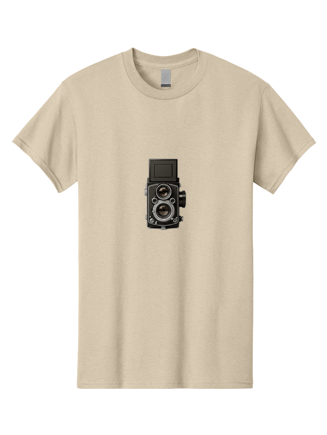 Rolleiflex-Camera Men'S Graphic Tee, 100% Cotton, Comfortable Casual Summer Wear, Machine Washable, Twin Lens Reflex Camera, Vintage Photography, Retro Camera, Photography Equipment, Film Camera, Classic Design, Nostalgic Photography Bae729