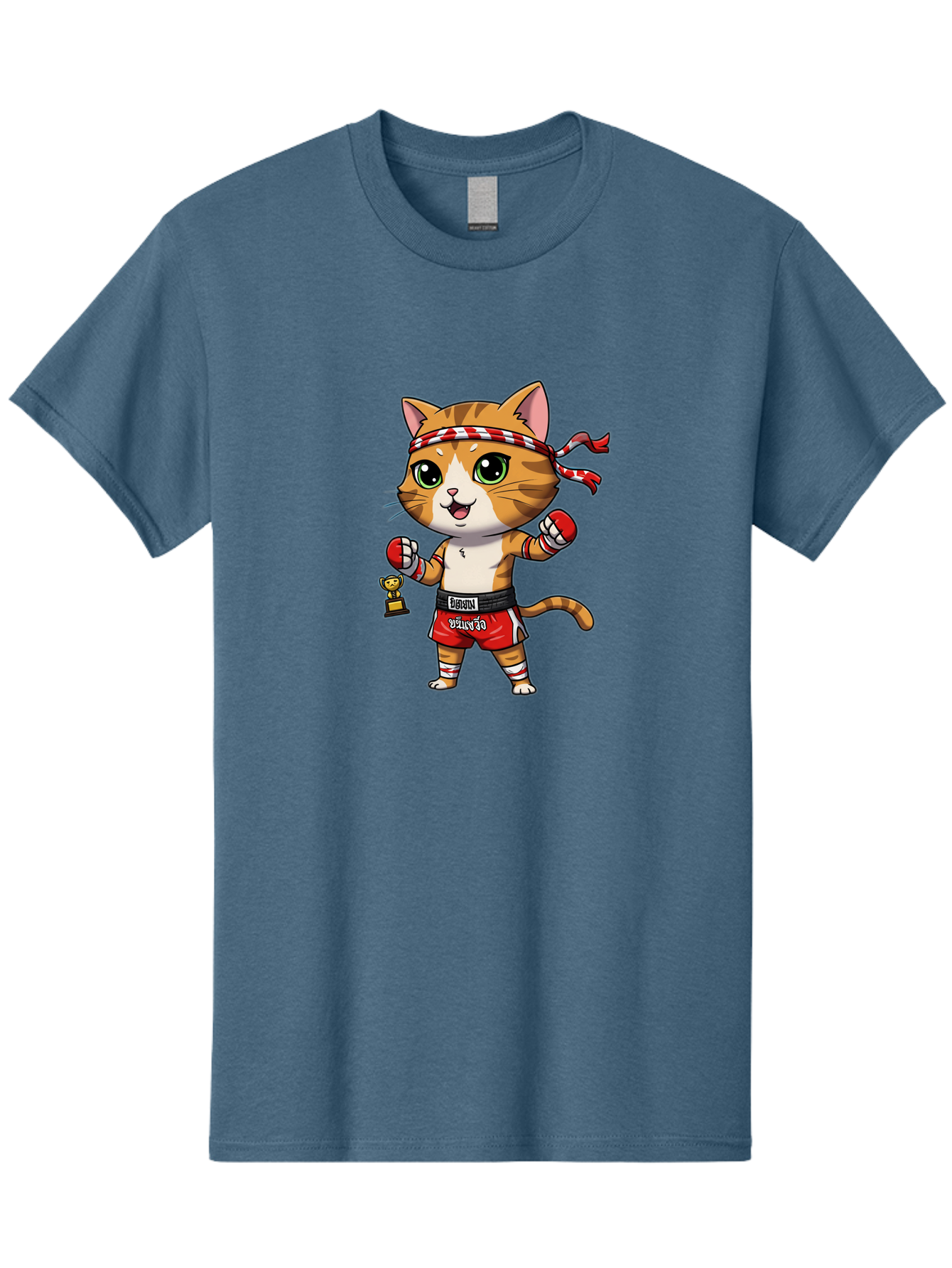 Siamese-Cat Men'S Graphic Tee, 100% Cotton, Comfortable Casual Summer Wear, Machine Washable, Boxing Cat, Cartoon Character, Martial Arts, Funny Animal, Red Boxing Gloves, Dilon Text, Black Belt, Playful Kitty, Adorable Feline, Cartoon Humor Bae736
