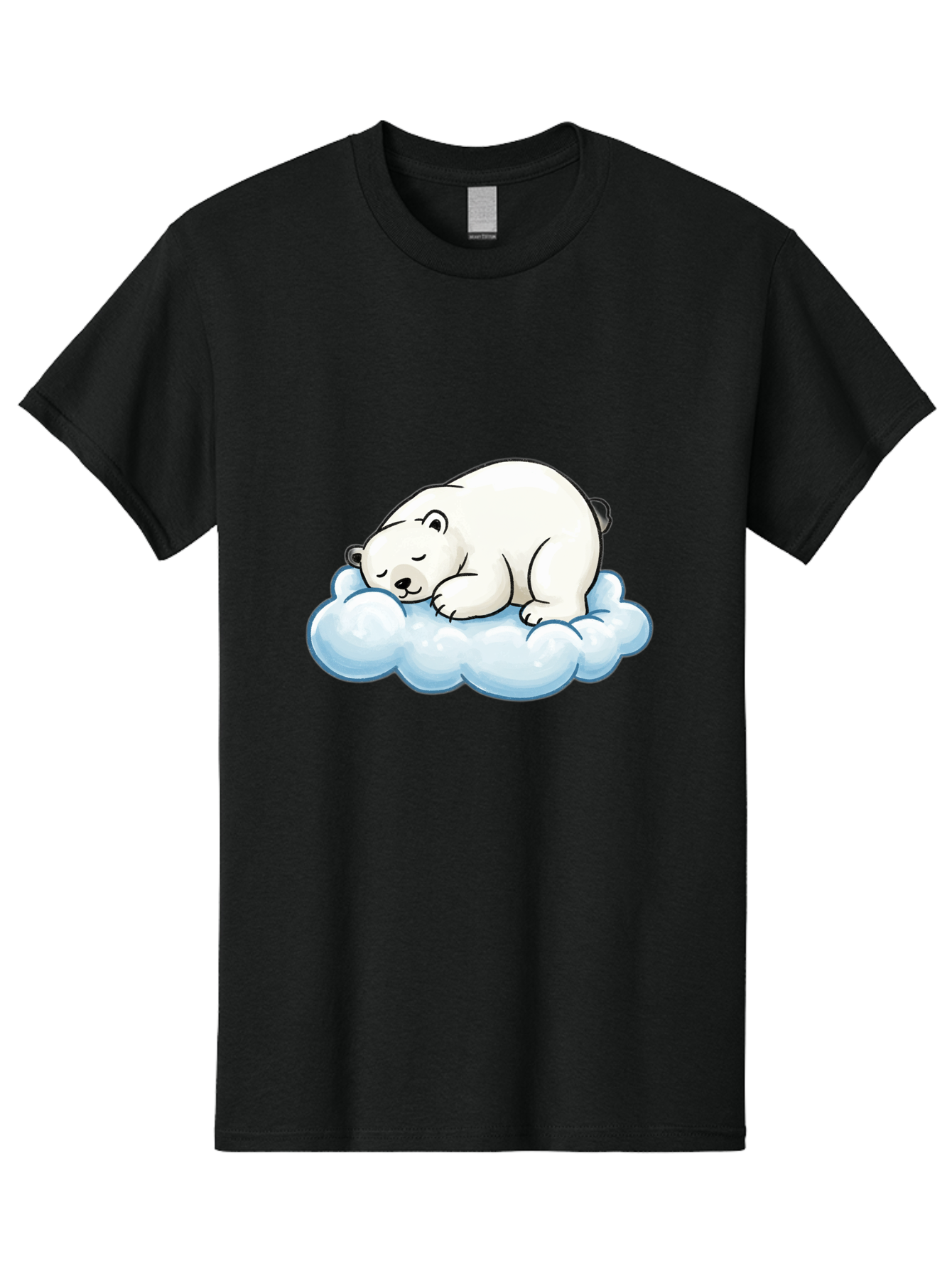 Sleeping-Polar-Bear-10 Men'S Graphic Tee, 100% Cotton, Comfortable Casual Summer Wear, Machine Washable, Sleeping Polar Bear, Cute Cartoon Character, White Fur, Fluffy Cloud, Peaceful Slumber, Adorable Illustration, Dreamy Atmosphere, Bae741
