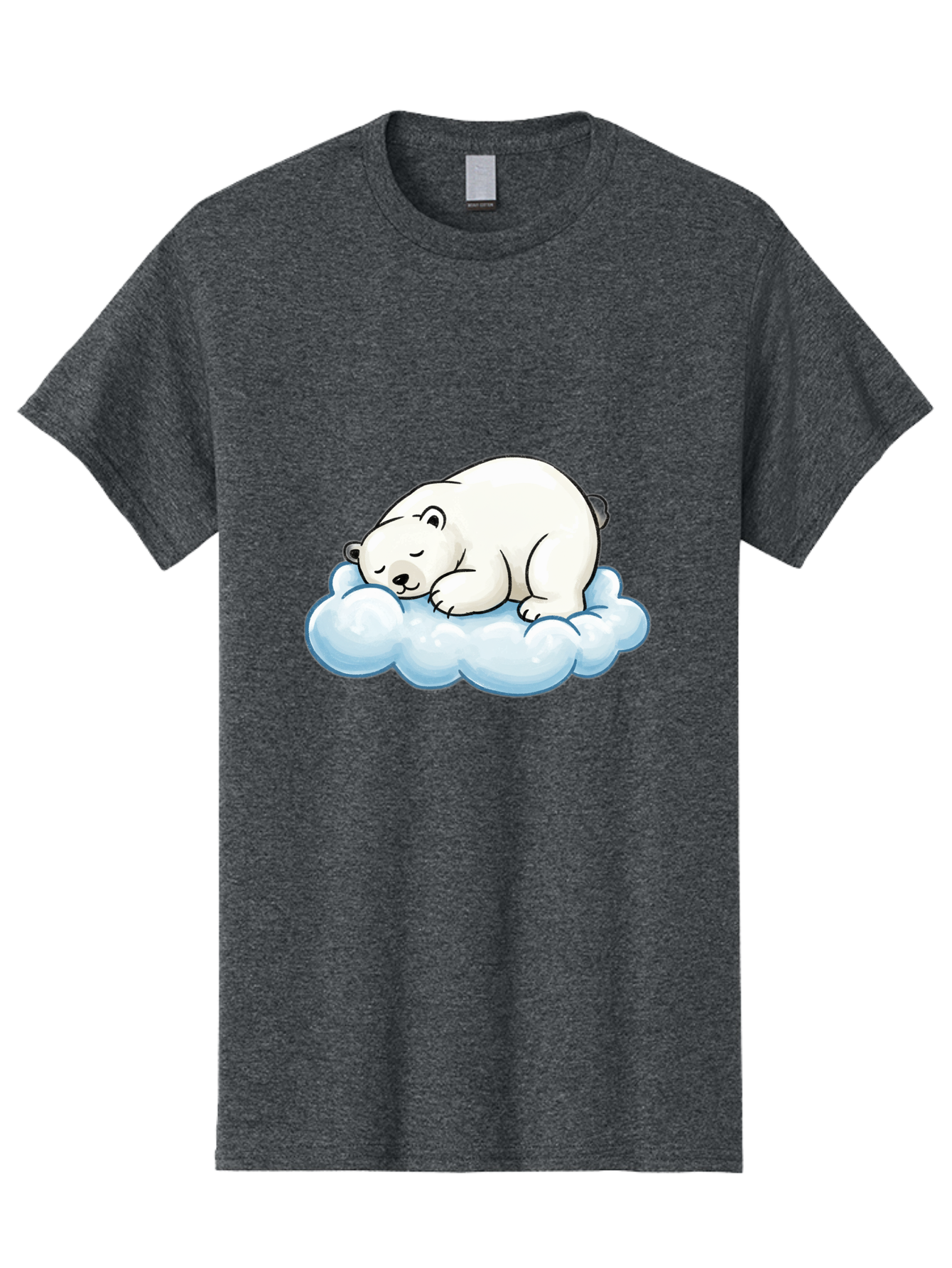 Sleeping-Polar-Bear-10 Men'S Graphic Tee, 100% Cotton, Comfortable Casual Summer Wear, Machine Washable, Sleeping Polar Bear, Cute Cartoon Character, White Fur, Fluffy Cloud, Peaceful Slumber, Adorable Illustration, Dreamy Atmosphere, Bae741