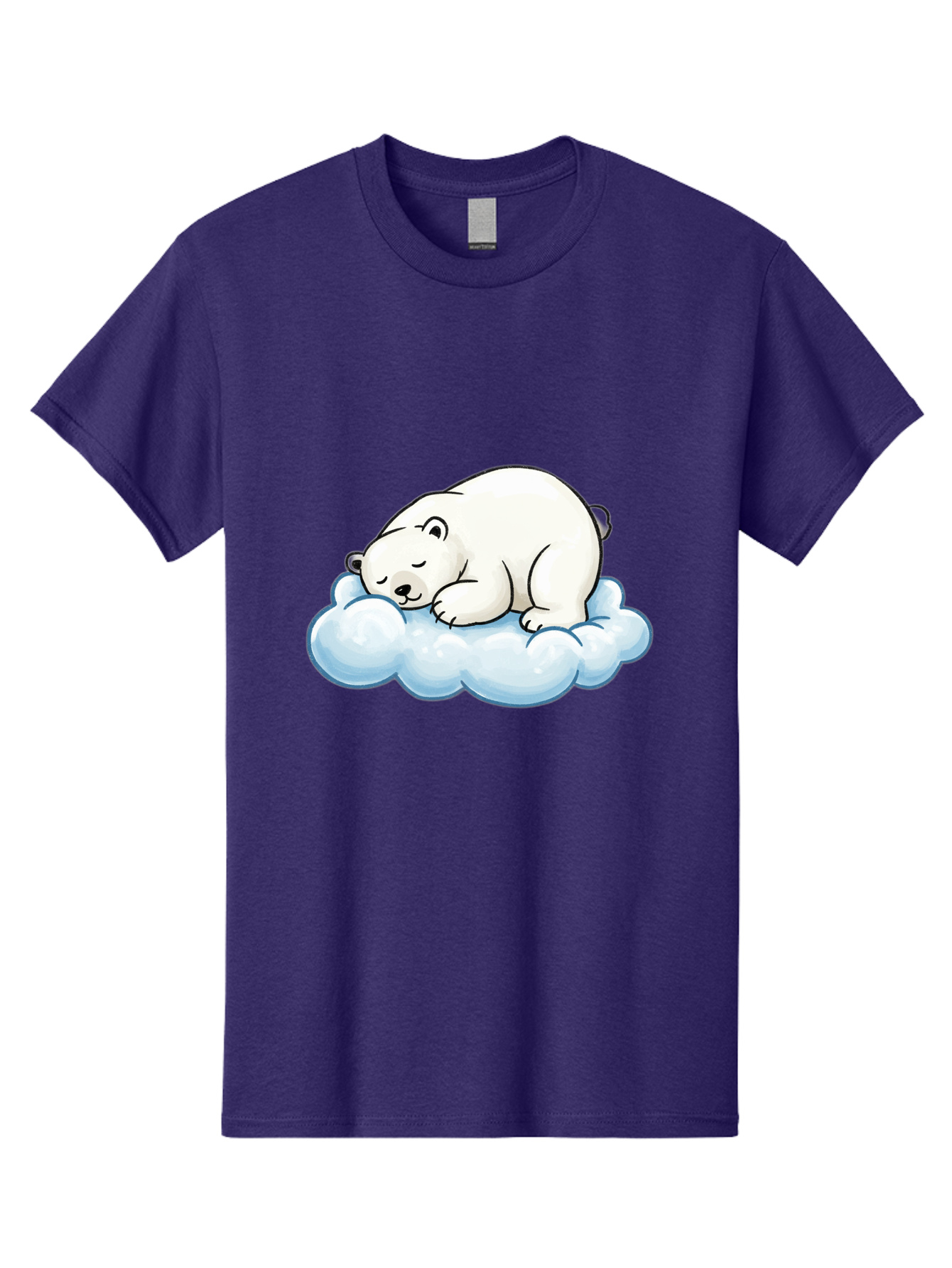 Sleeping-Polar-Bear-10 Men'S Graphic Tee, 100% Cotton, Comfortable Casual Summer Wear, Machine Washable, Sleeping Polar Bear, Cute Cartoon Character, White Fur, Fluffy Cloud, Peaceful Slumber, Adorable Illustration, Dreamy Atmosphere, Bae741