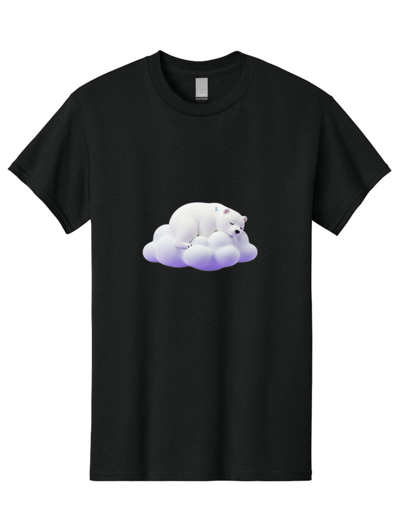 Sleeping-Polar-Bear-5 Men'S Graphic Tee, 100% Cotton, Comfortable Casual Summer Wear, Machine Washable, Sleeping Polar Bear, Cute Cartoon Character, Relaxing On Cloud, Peaceful Slumber, Serene Atmosphere, Adorable Illustration, Zzz, Bae746