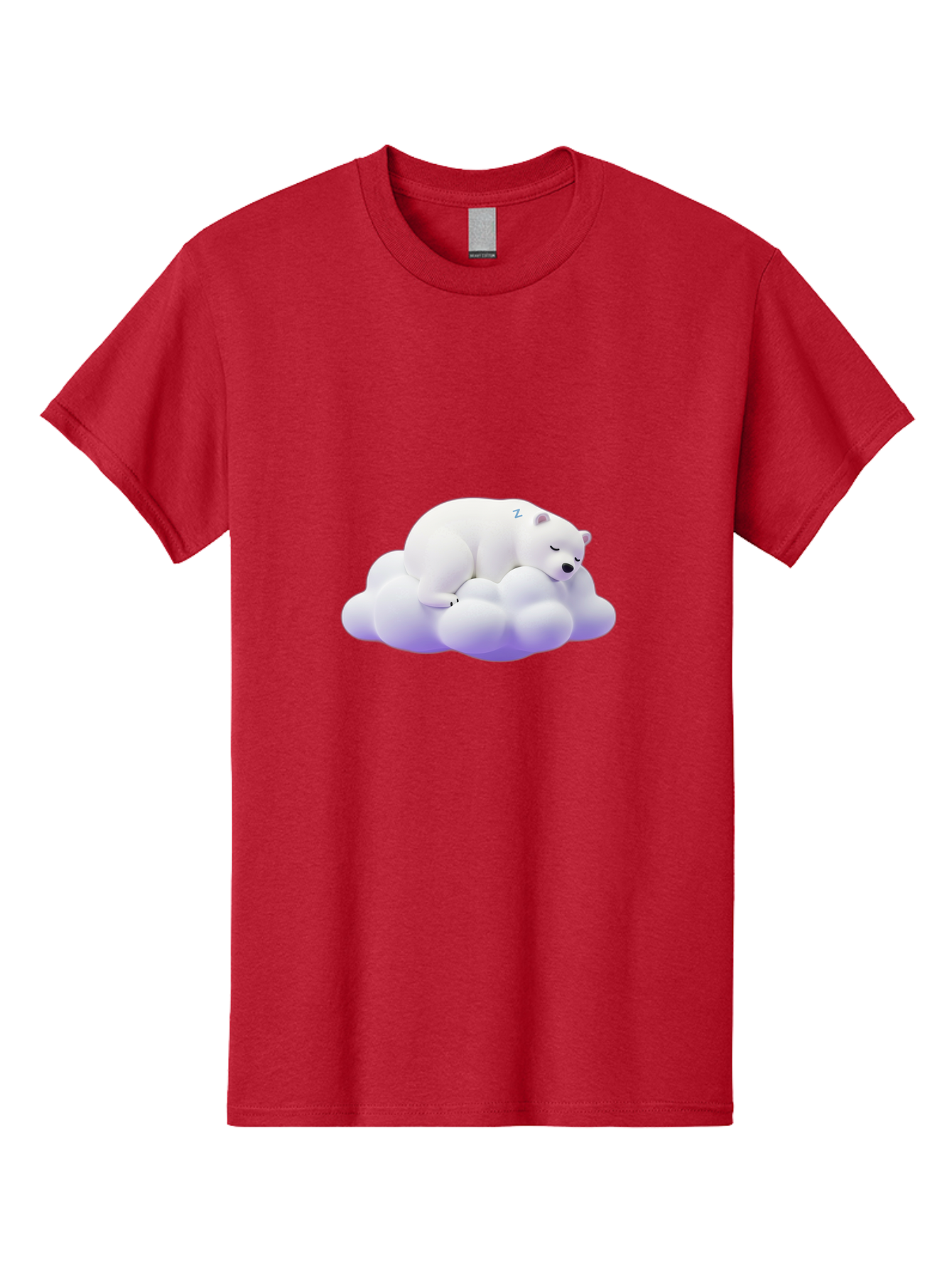 Sleeping-Polar-Bear-5 Men'S Graphic Tee, 100% Cotton, Comfortable Casual Summer Wear, Machine Washable, Sleeping Polar Bear, Cute Cartoon Character, Relaxing On Cloud, Peaceful Slumber, Serene Atmosphere, Adorable Illustration, Zzz, Bae746