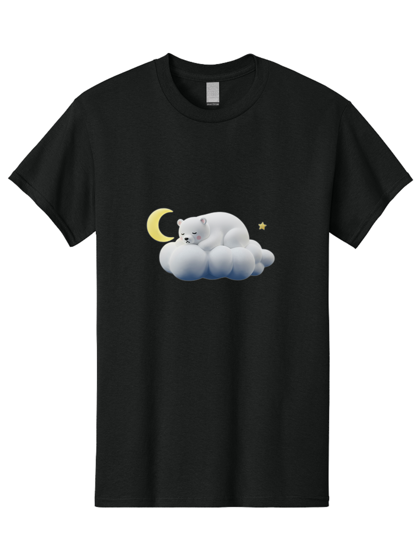 Sleeping-Polar-Bear-9 Men'S Graphic Tee, 100% Cotton, Comfortable Casual Summer Wear, Machine Washable, Sleeping Polar Bear, Cloudy Dreams, Moonlight Serenity, Peaceful Slumber, Celestial Ambiance, Tranquil Atmosphere, Dreamy Night Sky Bae750