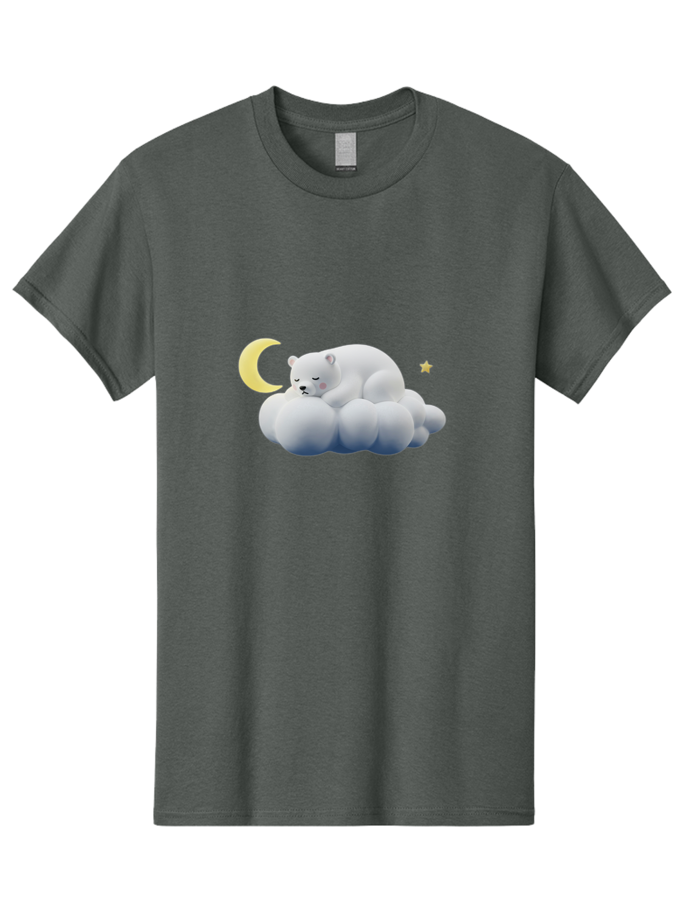 Sleeping-Polar-Bear-9 Men'S Graphic Tee, 100% Cotton, Comfortable Casual Summer Wear, Machine Washable, Sleeping Polar Bear, Cloudy Dreams, Moonlight Serenity, Peaceful Slumber, Celestial Ambiance, Tranquil Atmosphere, Dreamy Night Sky Bae750
