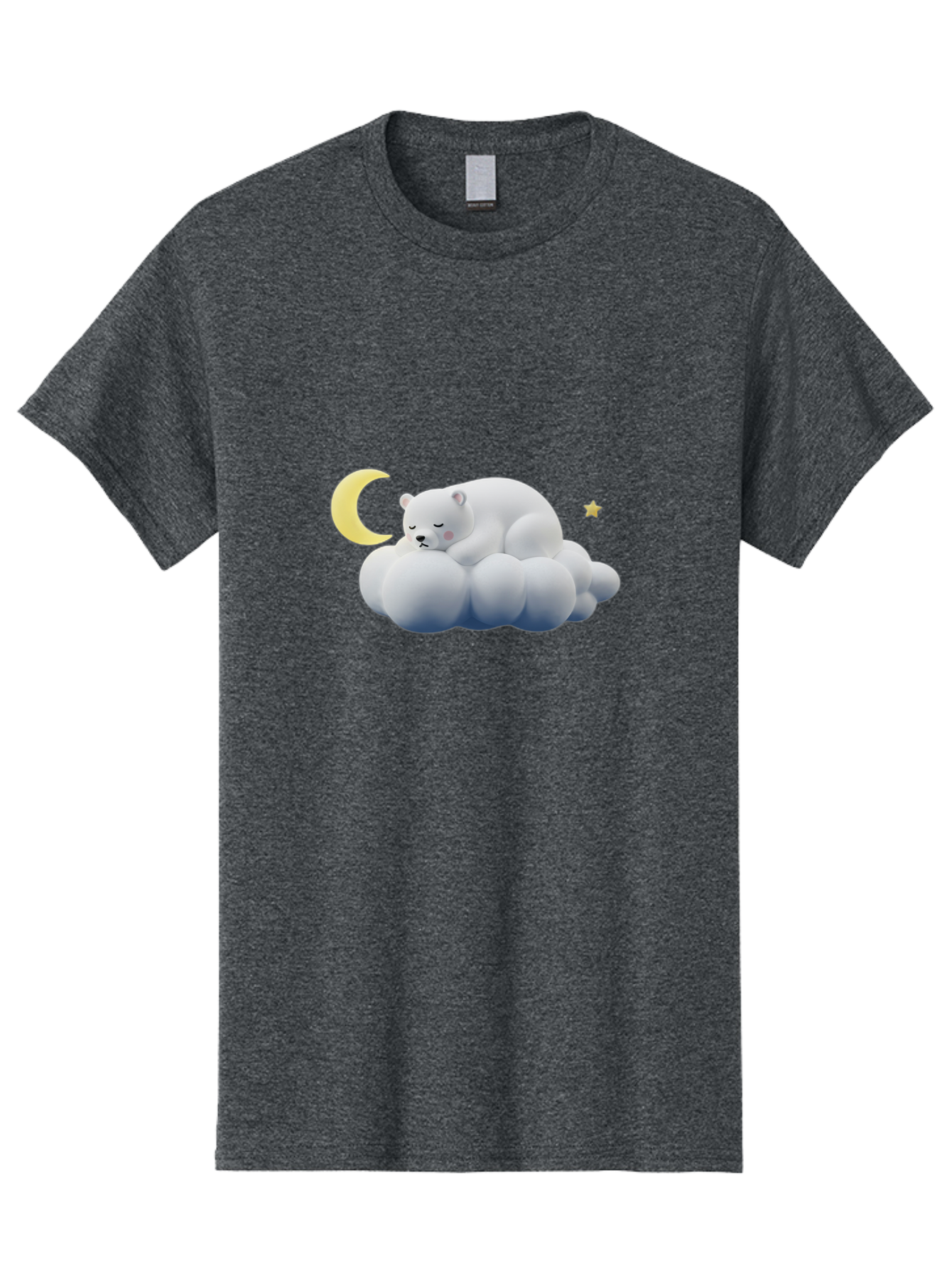 Sleeping-Polar-Bear-9 Men'S Graphic Tee, 100% Cotton, Comfortable Casual Summer Wear, Machine Washable, Sleeping Polar Bear, Cloudy Dreams, Moonlight Serenity, Peaceful Slumber, Celestial Ambiance, Tranquil Atmosphere, Dreamy Night Sky Bae750