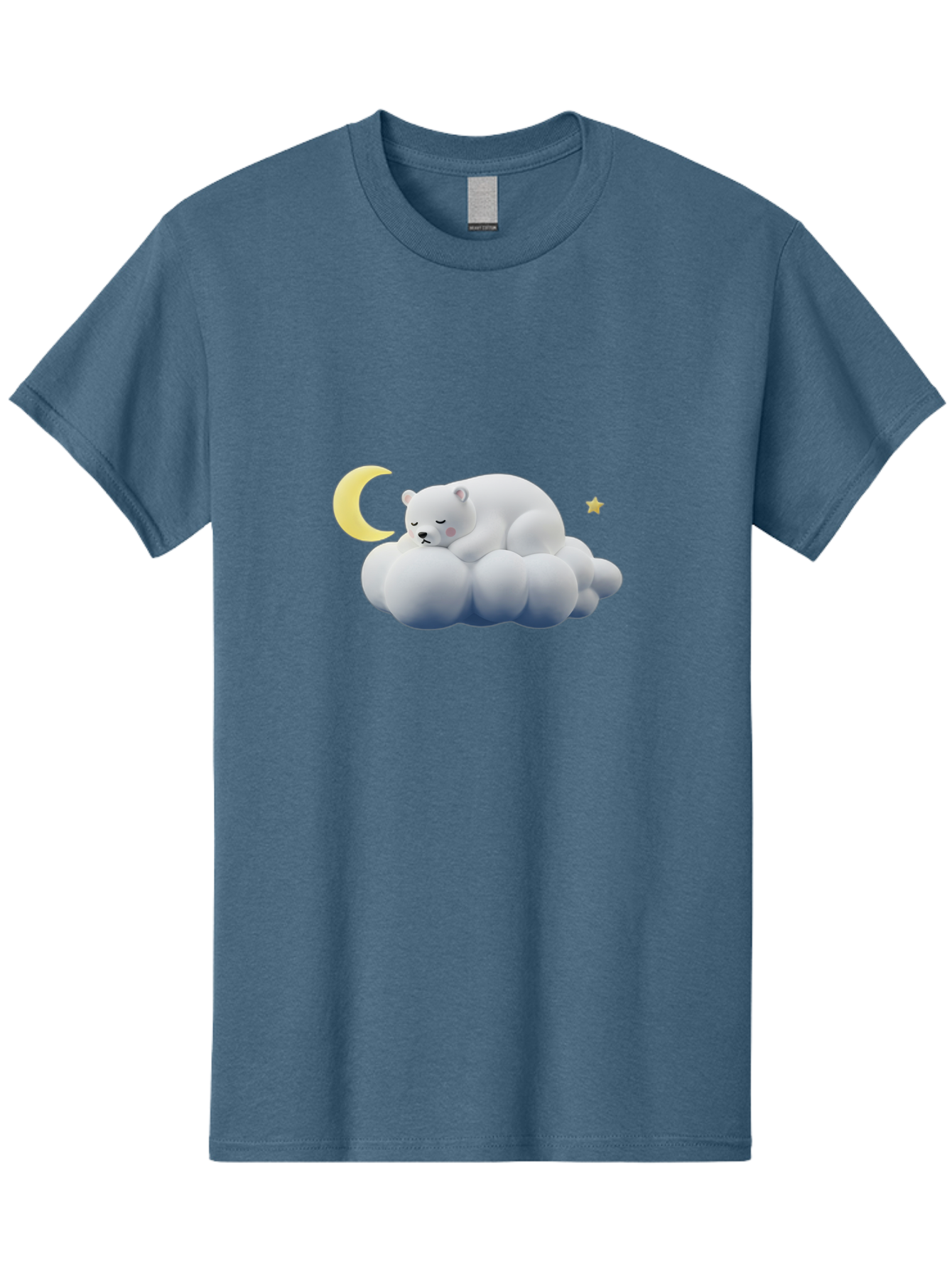 Sleeping-Polar-Bear-9 Men'S Graphic Tee, 100% Cotton, Comfortable Casual Summer Wear, Machine Washable, Sleeping Polar Bear, Cloudy Dreams, Moonlight Serenity, Peaceful Slumber, Celestial Ambiance, Tranquil Atmosphere, Dreamy Night Sky Bae750