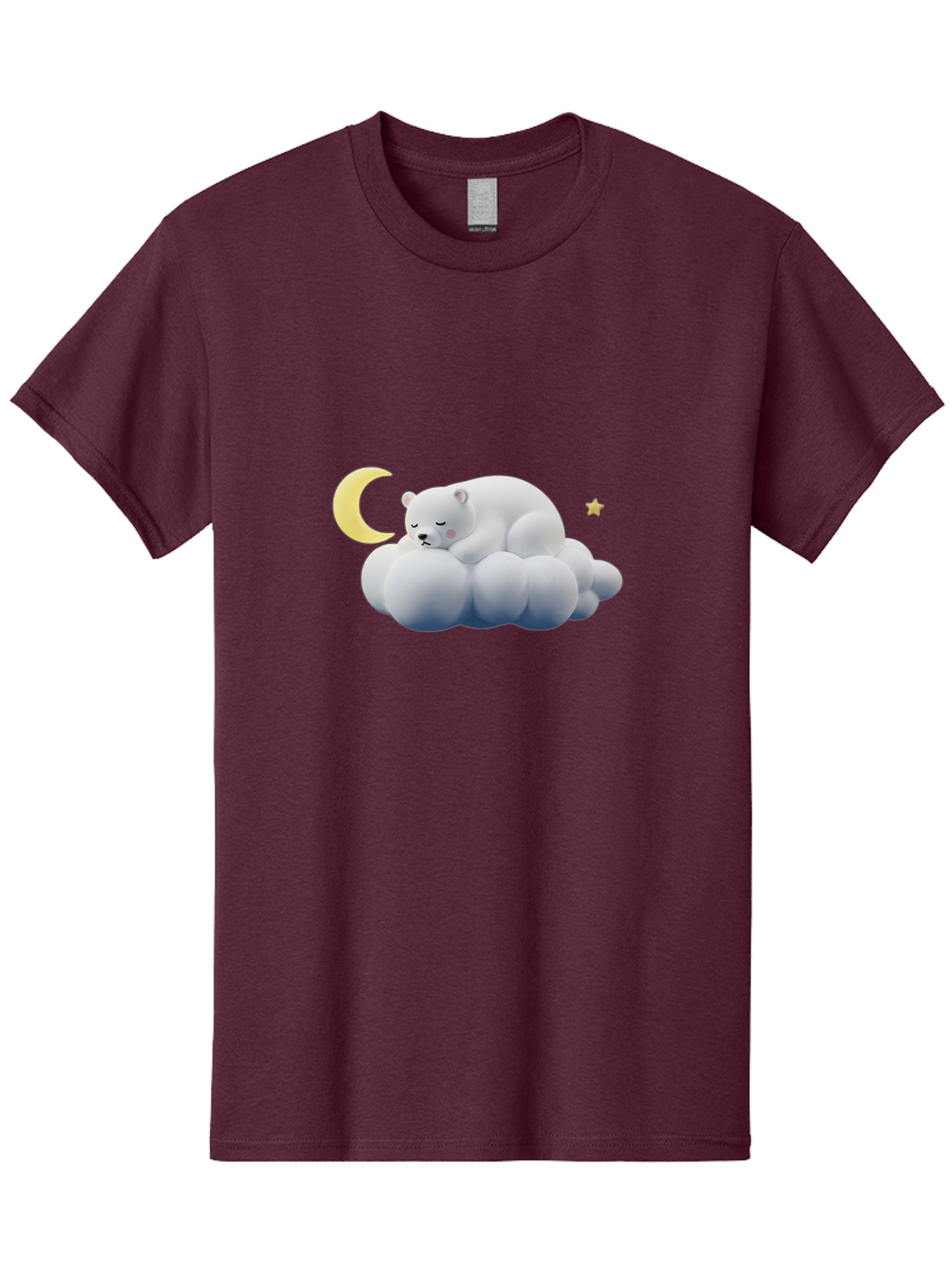 Sleeping-Polar-Bear-9 Men'S Graphic Tee, 100% Cotton, Comfortable Casual Summer Wear, Machine Washable, Sleeping Polar Bear, Cloudy Dreams, Moonlight Serenity, Peaceful Slumber, Celestial Ambiance, Tranquil Atmosphere, Dreamy Night Sky Bae750