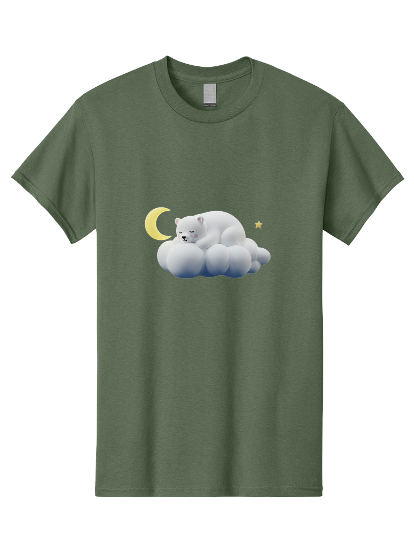 Sleeping-Polar-Bear-9 Men'S Graphic Tee, 100% Cotton, Comfortable Casual Summer Wear, Machine Washable, Sleeping Polar Bear, Cloudy Dreams, Moonlight Serenity, Peaceful Slumber, Celestial Ambiance, Tranquil Atmosphere, Dreamy Night Sky Bae750