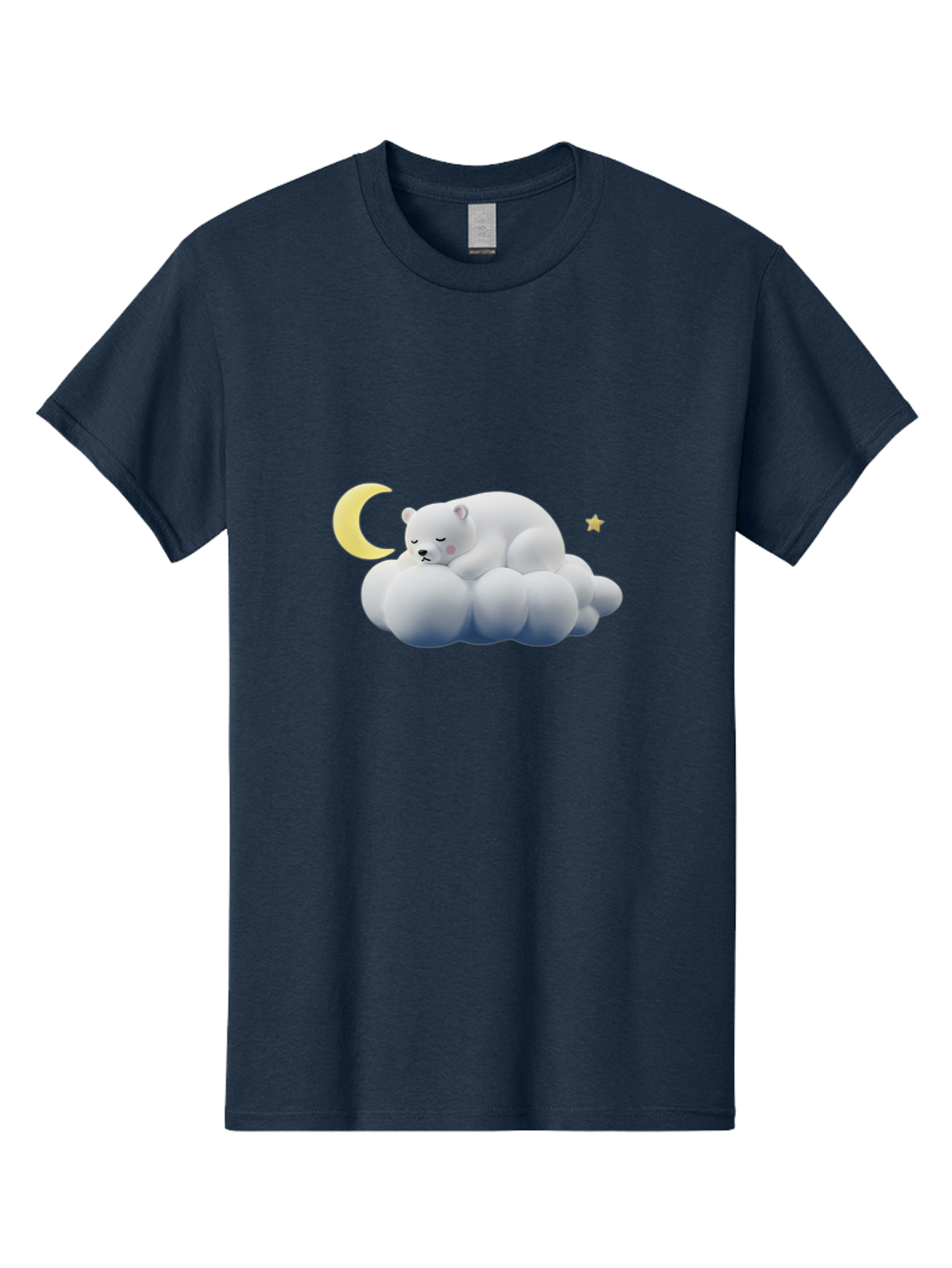Sleeping-Polar-Bear-9 Men'S Graphic Tee, 100% Cotton, Comfortable Casual Summer Wear, Machine Washable, Sleeping Polar Bear, Cloudy Dreams, Moonlight Serenity, Peaceful Slumber, Celestial Ambiance, Tranquil Atmosphere, Dreamy Night Sky Bae750