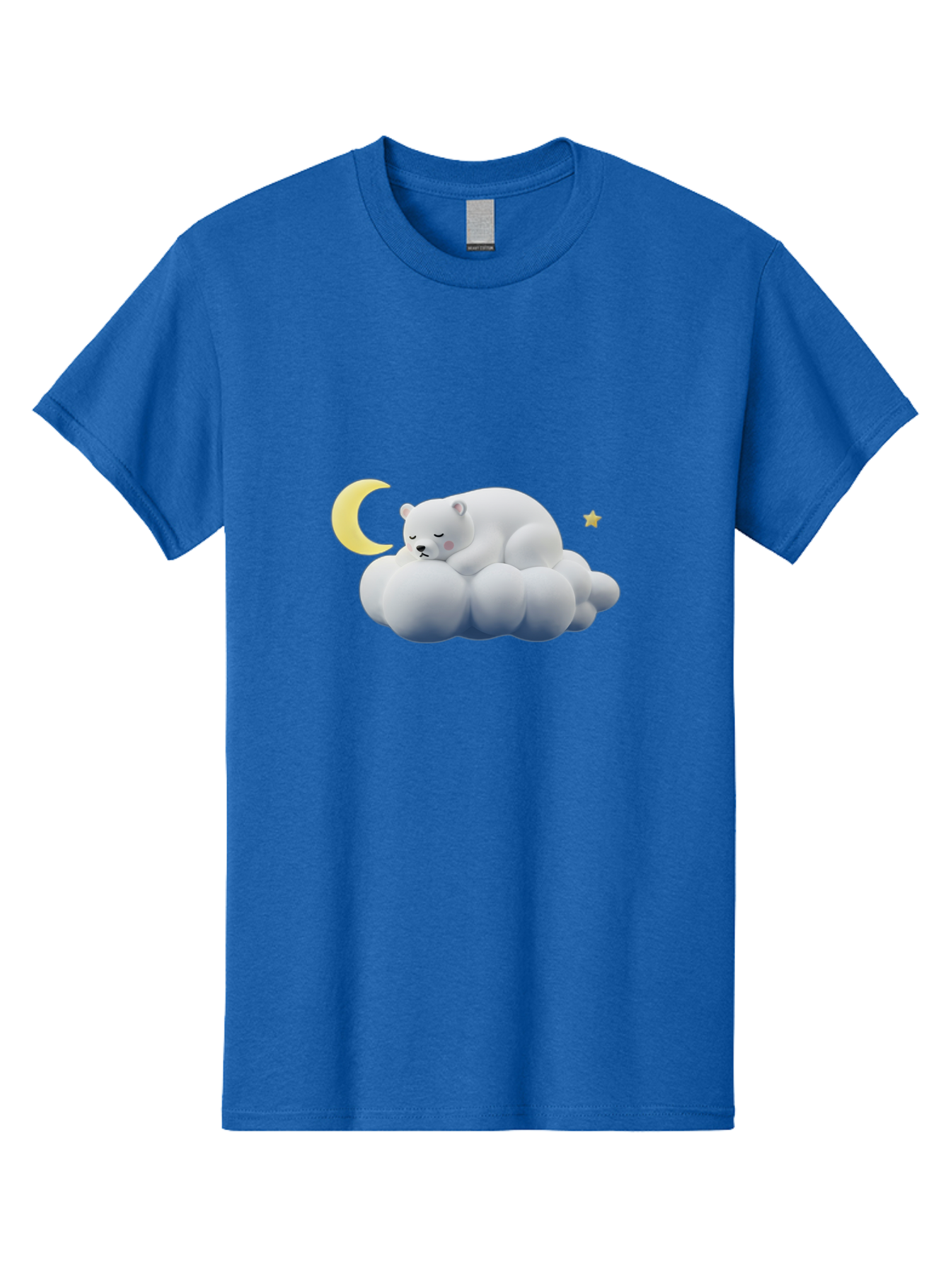 Sleeping-Polar-Bear-9 Men'S Graphic Tee, 100% Cotton, Comfortable Casual Summer Wear, Machine Washable, Sleeping Polar Bear, Cloudy Dreams, Moonlight Serenity, Peaceful Slumber, Celestial Ambiance, Tranquil Atmosphere, Dreamy Night Sky Bae750