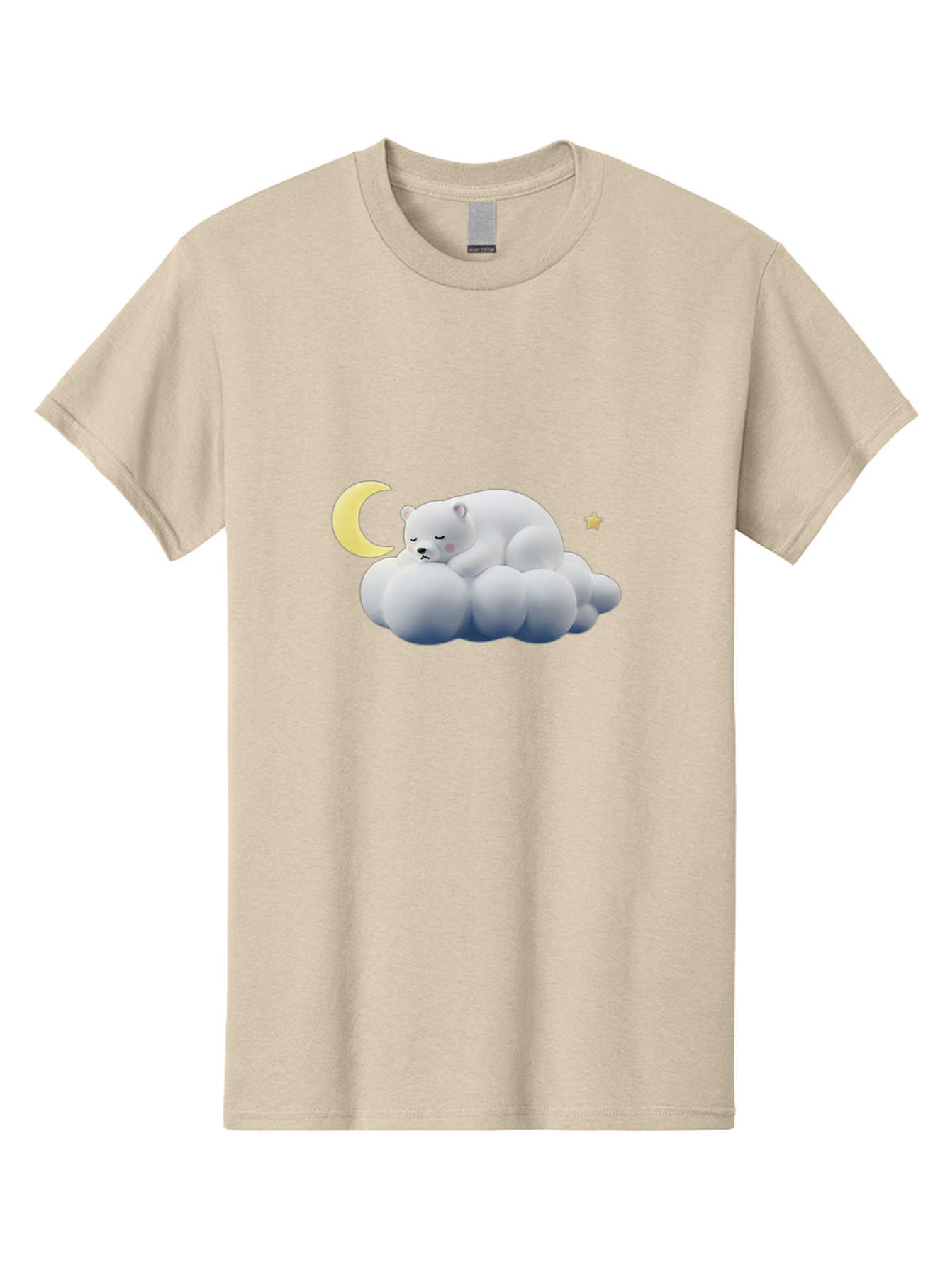 Sleeping-Polar-Bear-9 Men'S Graphic Tee, 100% Cotton, Comfortable Casual Summer Wear, Machine Washable, Sleeping Polar Bear, Cloudy Dreams, Moonlight Serenity, Peaceful Slumber, Celestial Ambiance, Tranquil Atmosphere, Dreamy Night Sky Bae750