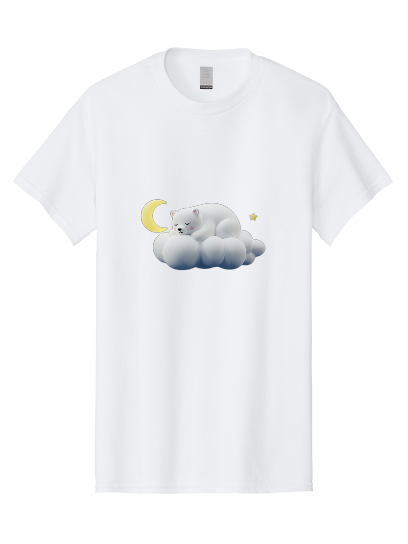Sleeping-Polar-Bear-9 Men'S Graphic Tee, 100% Cotton, Comfortable Casual Summer Wear, Machine Washable, Sleeping Polar Bear, Cloudy Dreams, Moonlight Serenity, Peaceful Slumber, Celestial Ambiance, Tranquil Atmosphere, Dreamy Night Sky Bae750