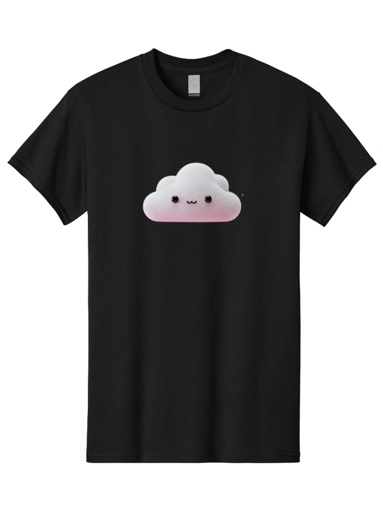 Smiling-Cloud-1 Men'S Graphic Tee, 100% Cotton, Comfortable Casual Summer Wear, Machine Washable, Kawaii Cloud, Cute Cartoon Character, Smiling Face, Fluffy Cloud, Pastel Colors, Adorable Design, Soft Graphics, Childrens Illustration, Bae762