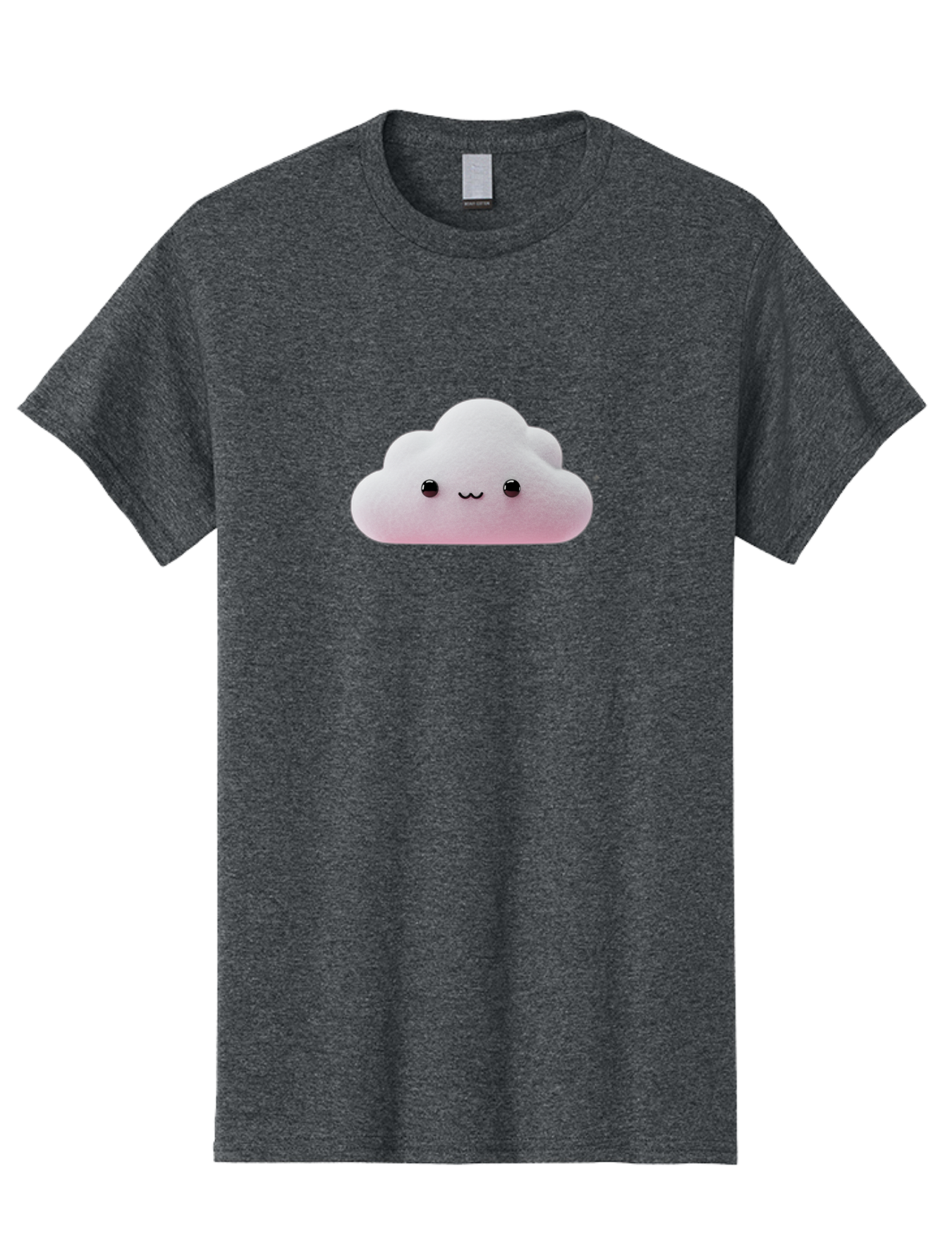 Smiling-Cloud-1 Men'S Graphic Tee, 100% Cotton, Comfortable Casual Summer Wear, Machine Washable, Kawaii Cloud, Cute Cartoon Character, Smiling Face, Fluffy Cloud, Pastel Colors, Adorable Design, Soft Graphics, Childrens Illustration, Bae762