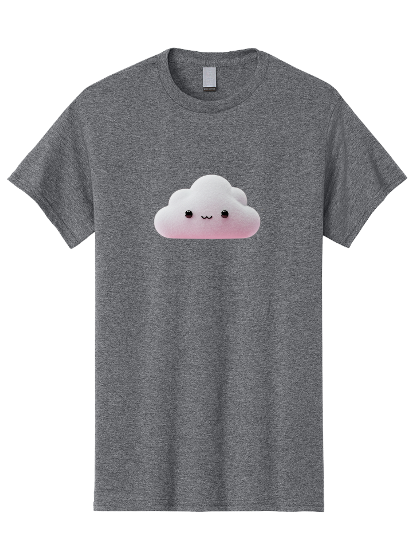 Smiling-Cloud-1 Men'S Graphic Tee, 100% Cotton, Comfortable Casual Summer Wear, Machine Washable, Kawaii Cloud, Cute Cartoon Character, Smiling Face, Fluffy Cloud, Pastel Colors, Adorable Design, Soft Graphics, Childrens Illustration, Bae762