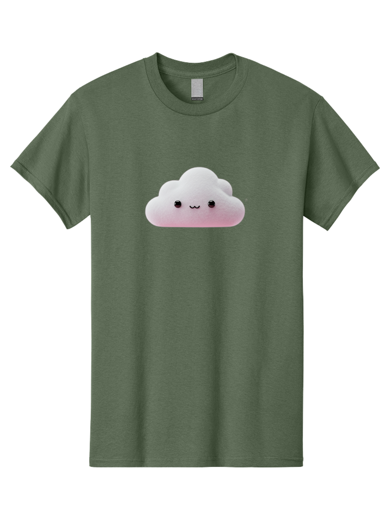 Smiling-Cloud-1 Men'S Graphic Tee, 100% Cotton, Comfortable Casual Summer Wear, Machine Washable, Kawaii Cloud, Cute Cartoon Character, Smiling Face, Fluffy Cloud, Pastel Colors, Adorable Design, Soft Graphics, Childrens Illustration, Bae762