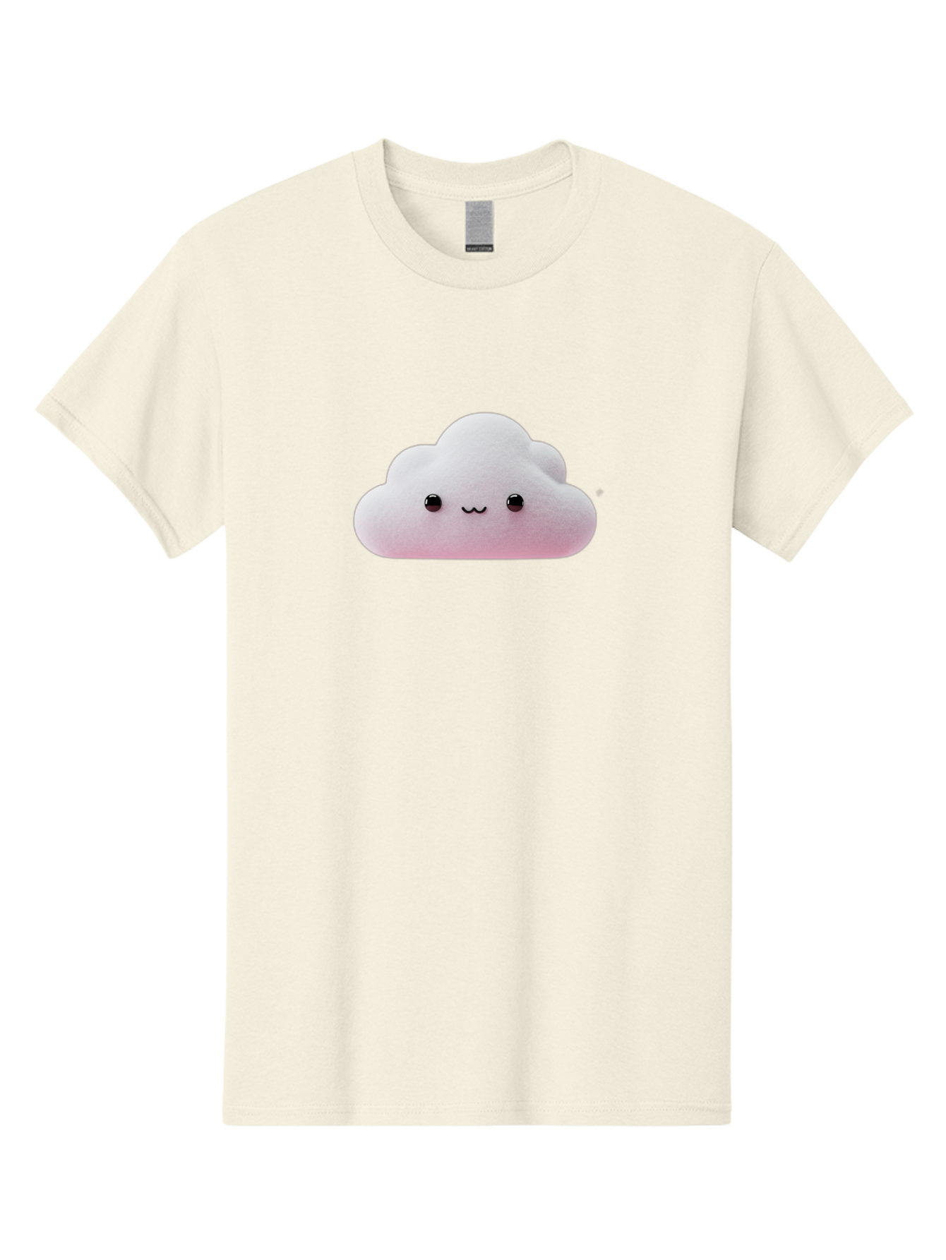 Smiling-Cloud-1 Men'S Graphic Tee, 100% Cotton, Comfortable Casual Summer Wear, Machine Washable, Kawaii Cloud, Cute Cartoon Character, Smiling Face, Fluffy Cloud, Pastel Colors, Adorable Design, Soft Graphics, Childrens Illustration, Bae762