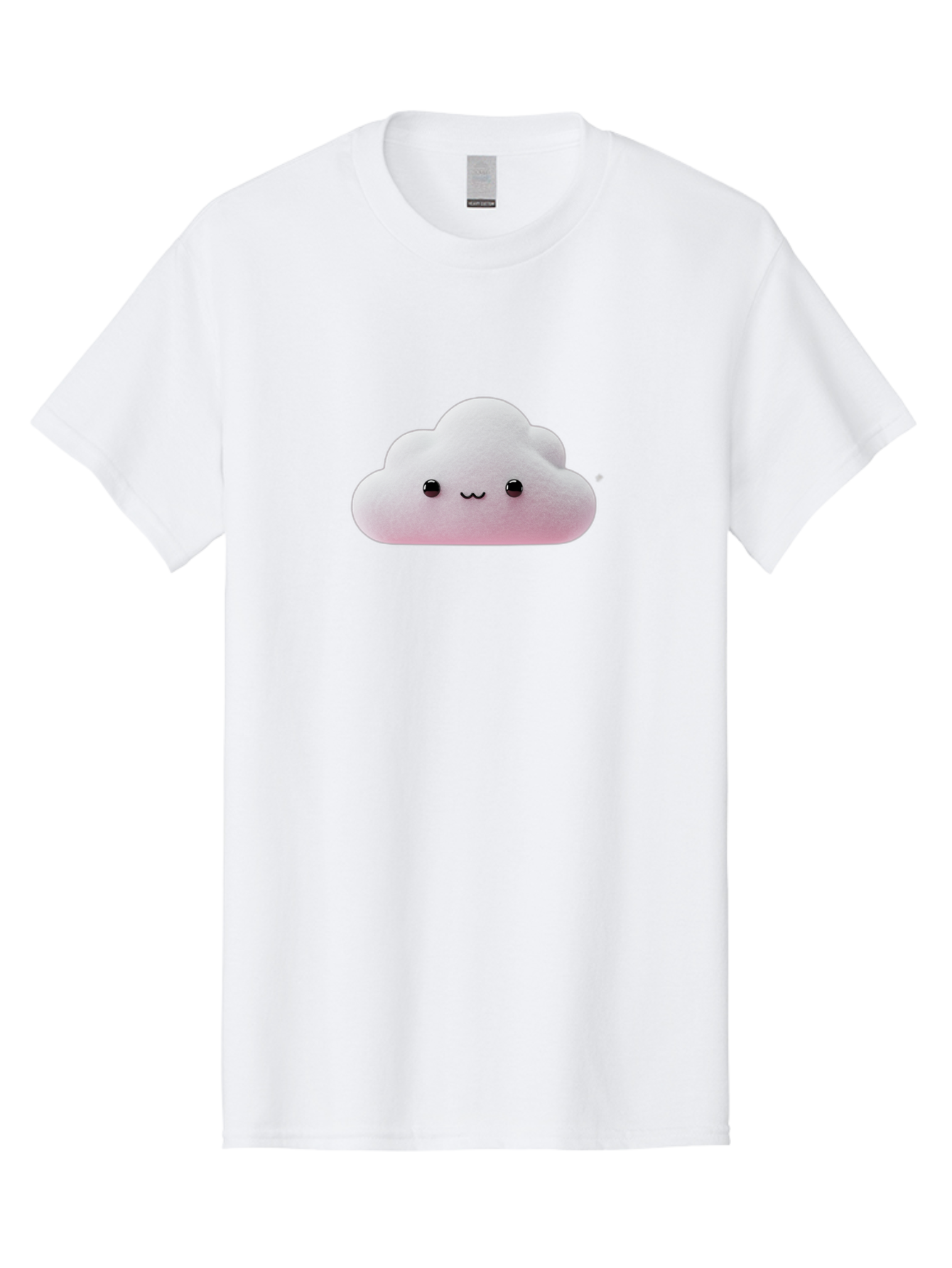 Smiling-Cloud-1 Men'S Graphic Tee, 100% Cotton, Comfortable Casual Summer Wear, Machine Washable, Kawaii Cloud, Cute Cartoon Character, Smiling Face, Fluffy Cloud, Pastel Colors, Adorable Design, Soft Graphics, Childrens Illustration, Bae762
