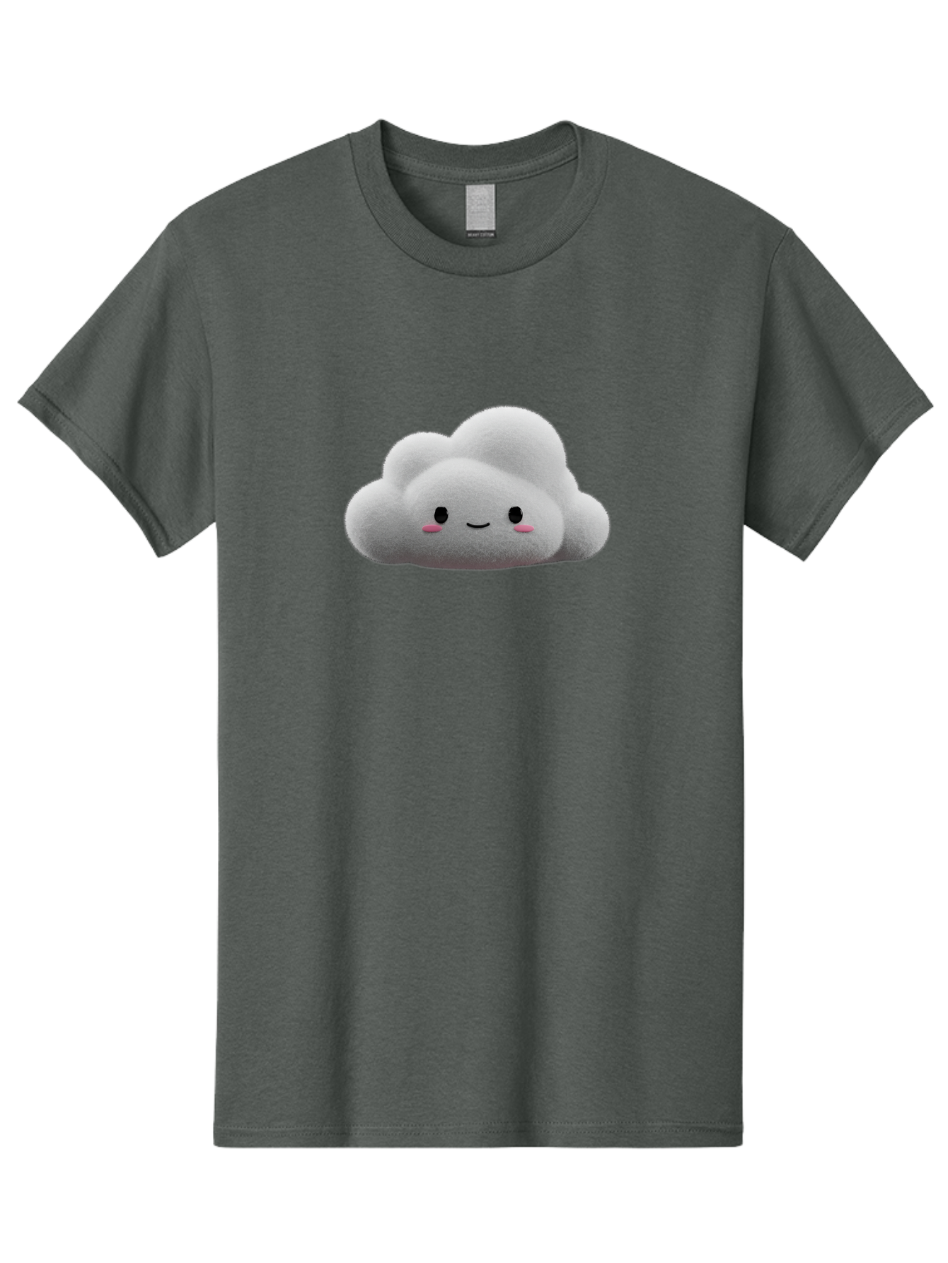 Smiling-Cloud-3 Men'S Graphic Tee, 100% Cotton, Comfortable Casual Summer Wear, Machine Washable, Cute Cloud, Smiling Face, Fluffy White Cloud, Cartoon Character, Adorable Illustration, Kawaii Cloud, Soft Graphics, Digital Art, Bae764