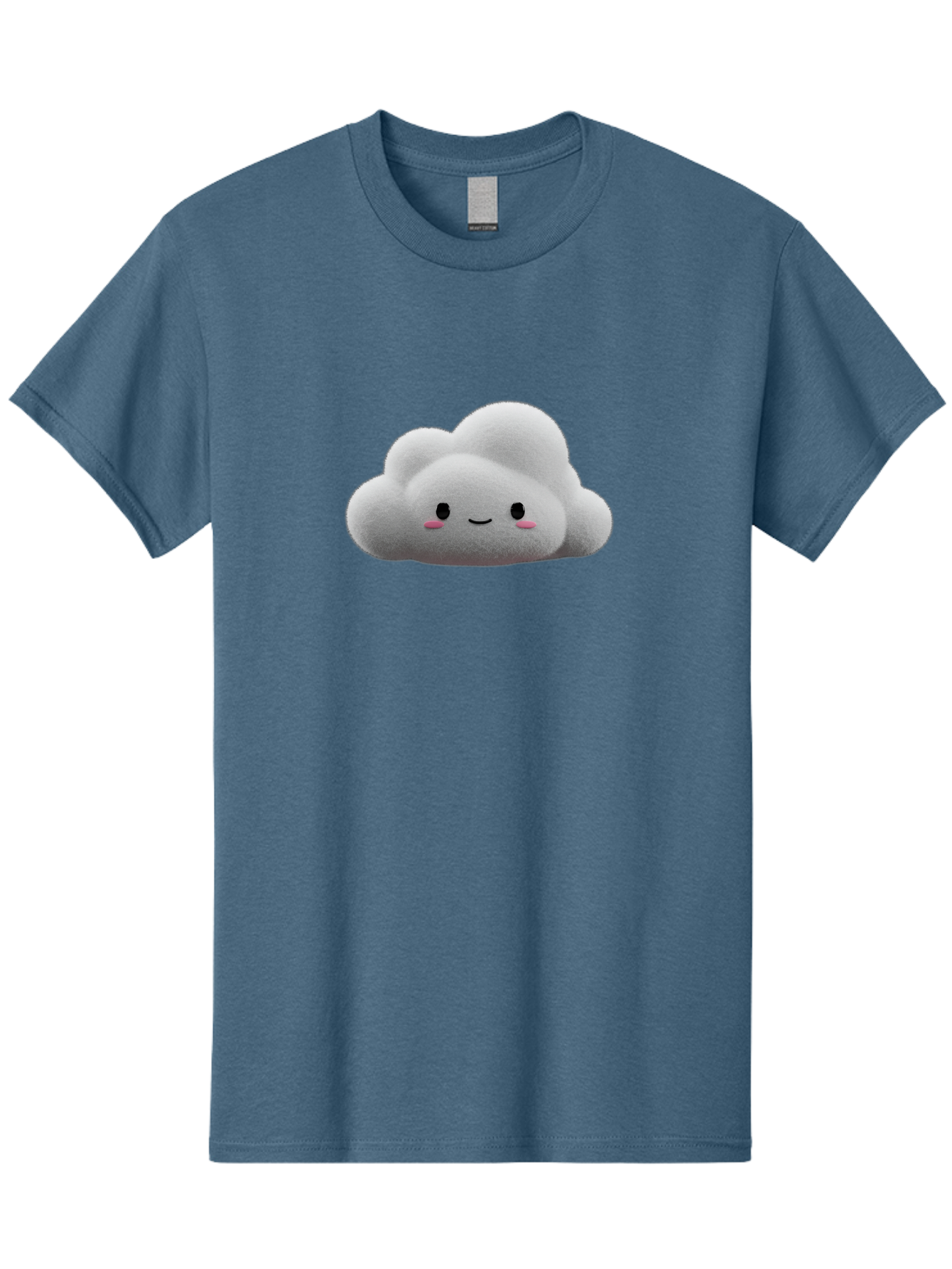 Smiling-Cloud-3 Men'S Graphic Tee, 100% Cotton, Comfortable Casual Summer Wear, Machine Washable, Cute Cloud, Smiling Face, Fluffy White Cloud, Cartoon Character, Adorable Illustration, Kawaii Cloud, Soft Graphics, Digital Art, Bae764