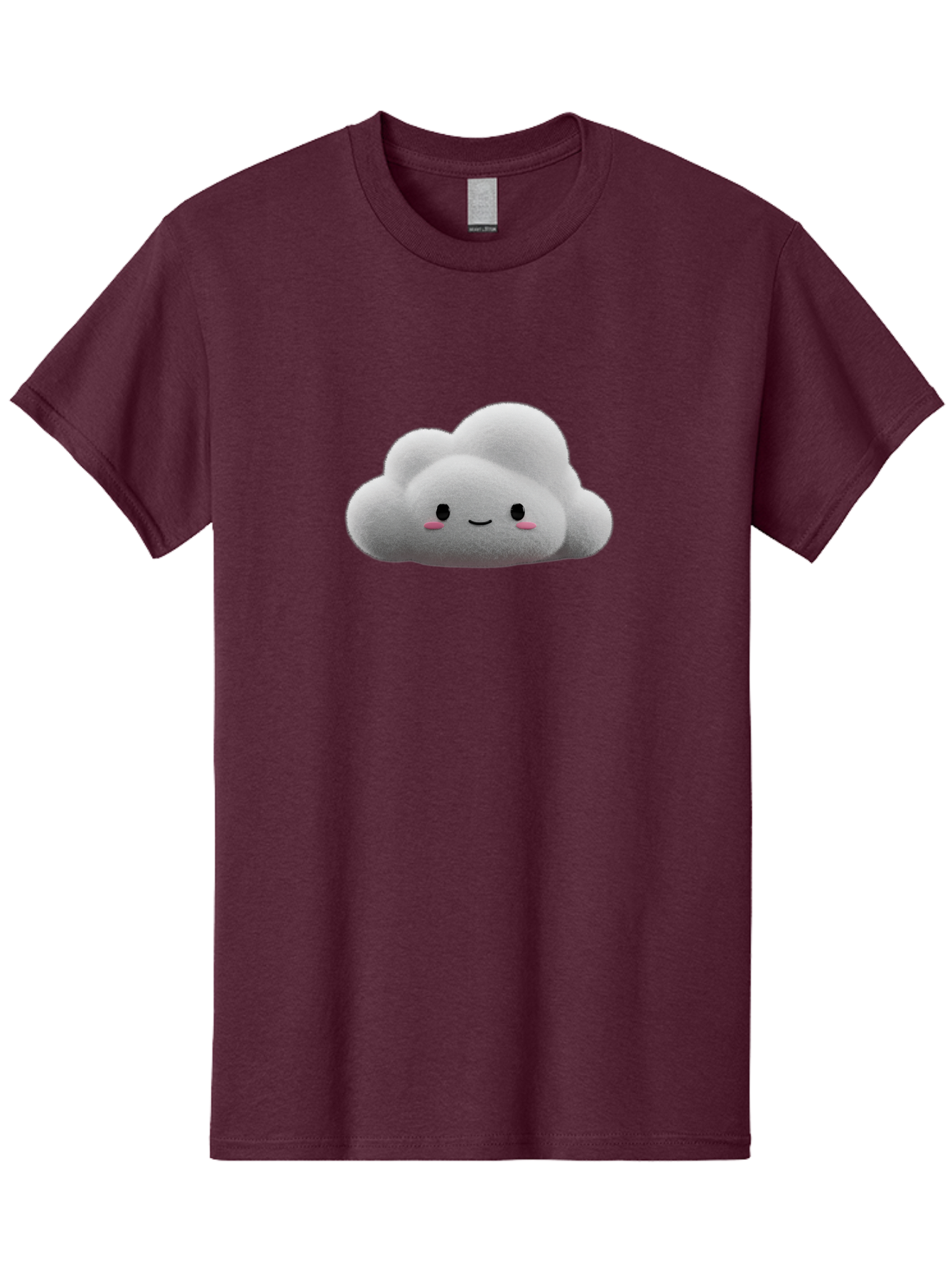 Smiling-Cloud-3 Men'S Graphic Tee, 100% Cotton, Comfortable Casual Summer Wear, Machine Washable, Cute Cloud, Smiling Face, Fluffy White Cloud, Cartoon Character, Adorable Illustration, Kawaii Cloud, Soft Graphics, Digital Art, Bae764