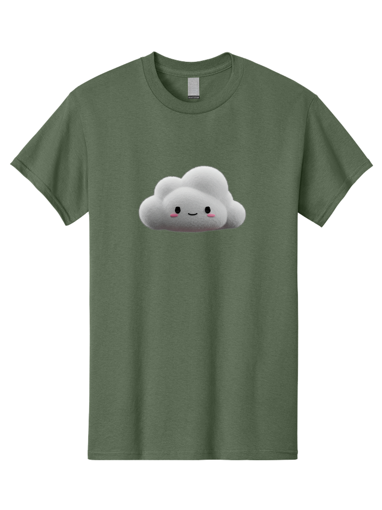 Smiling-Cloud-3 Men'S Graphic Tee, 100% Cotton, Comfortable Casual Summer Wear, Machine Washable, Cute Cloud, Smiling Face, Fluffy White Cloud, Cartoon Character, Adorable Illustration, Kawaii Cloud, Soft Graphics, Digital Art, Bae764